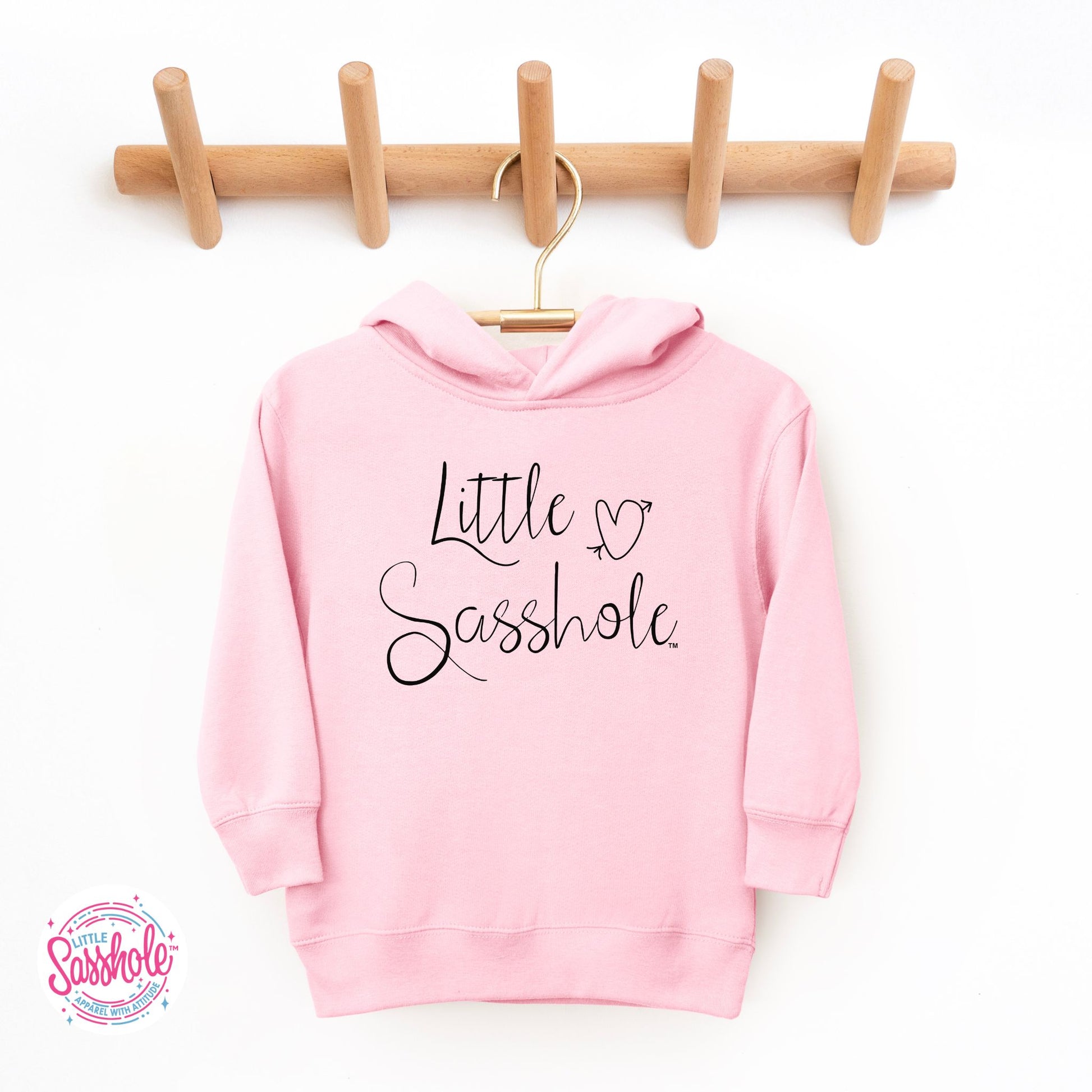 Little Sasshole Pink Girls Toddler Hoodies