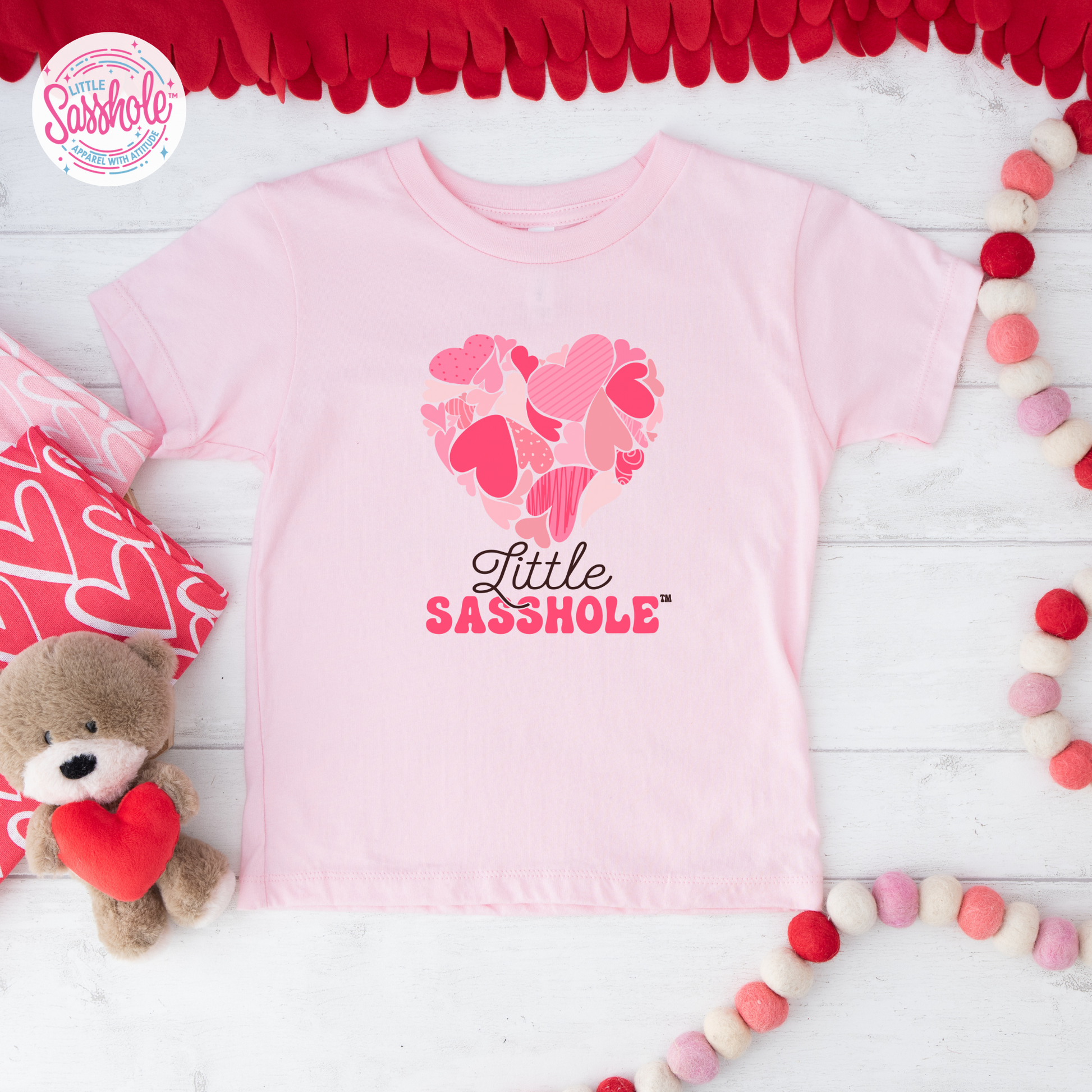 pink valentines shirt for girl