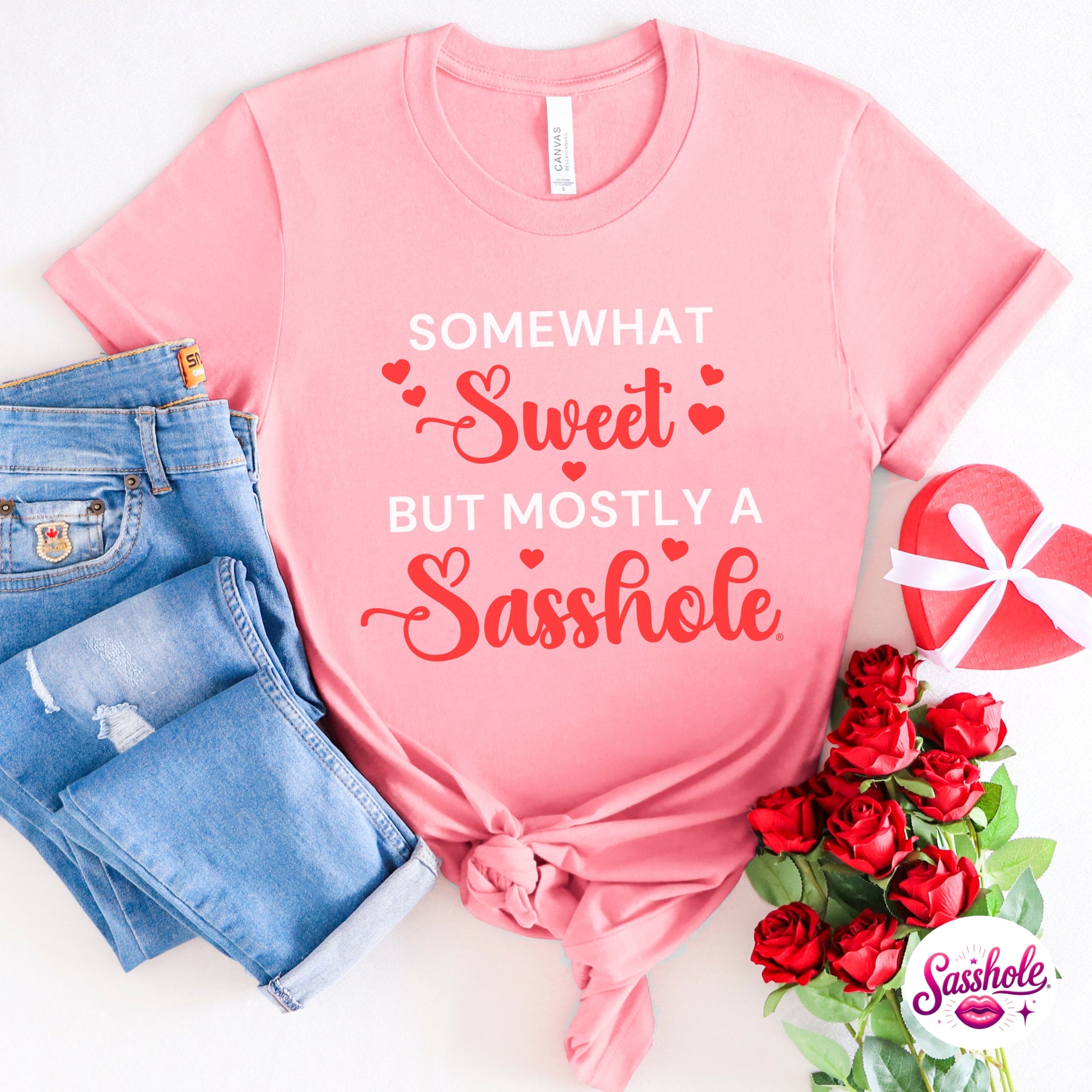 Image of Funny Valentine T-Shirt – Somewhat Sweet, Mostly A Sasshole® Women’s Graphic Tee