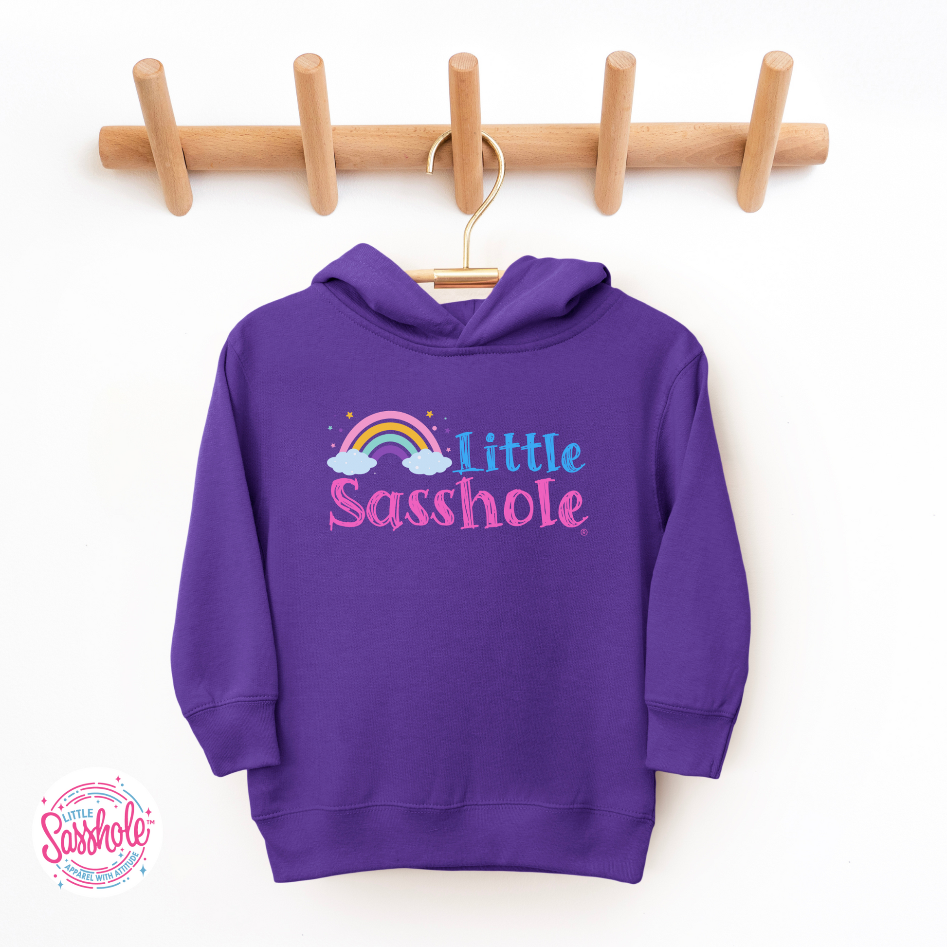 Little Sasshole Purple Girls Toddler Hoodies