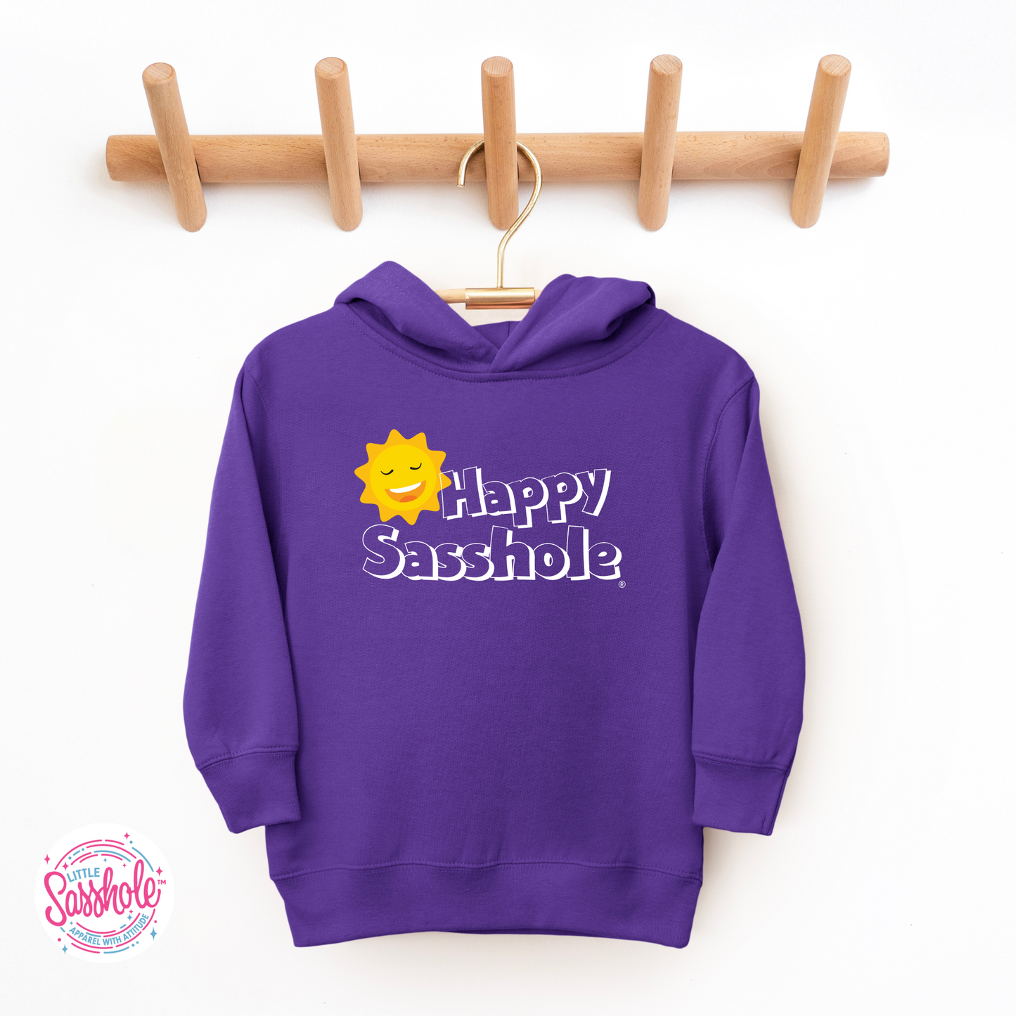 Happy Sasshole Purple Toddler Hoodies
