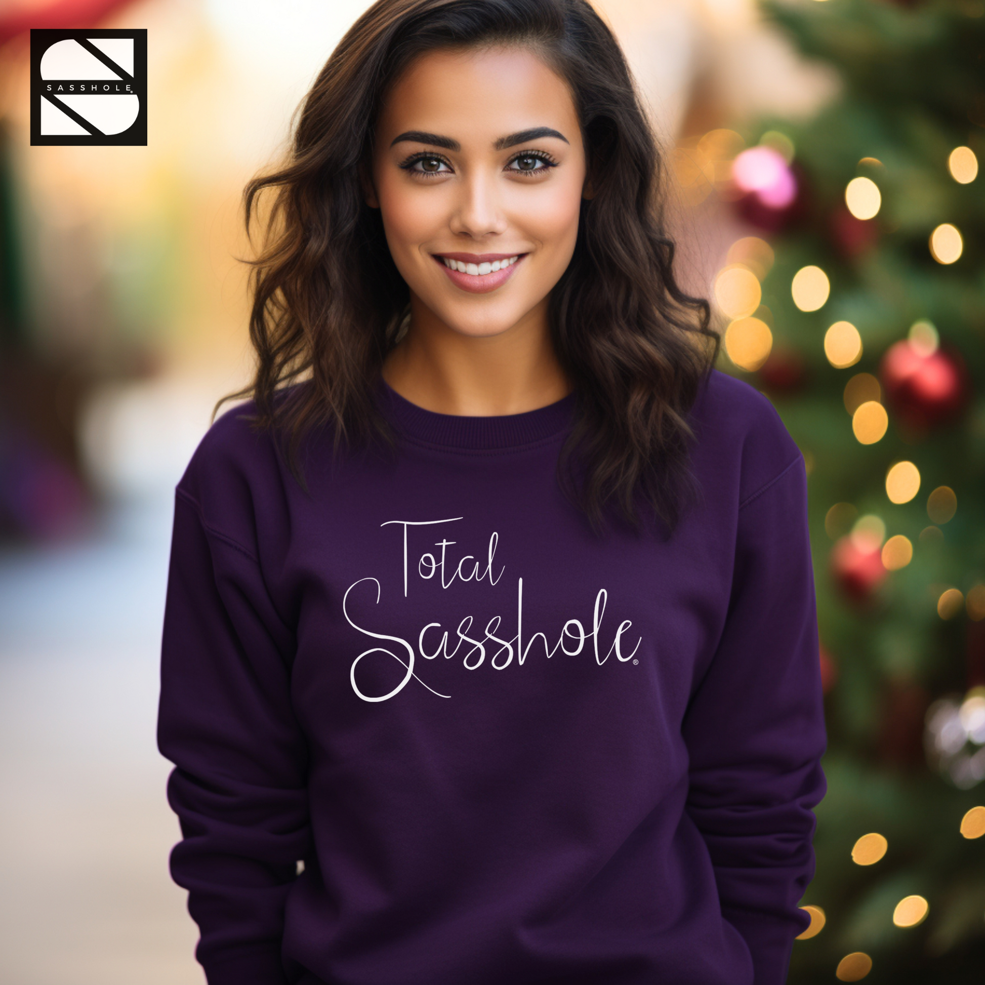 funny women's purple sweatshirt