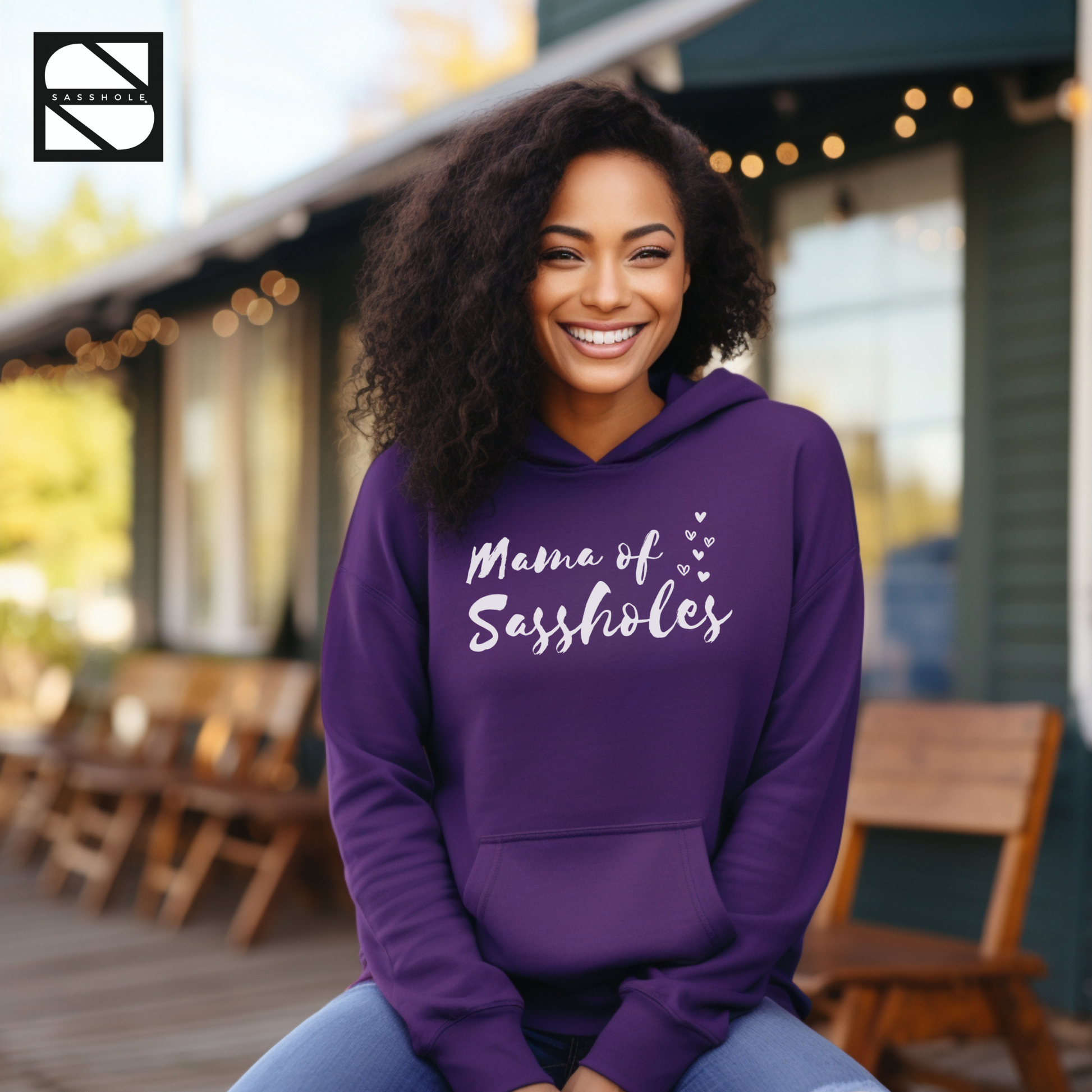 women's purple graphic hoodie