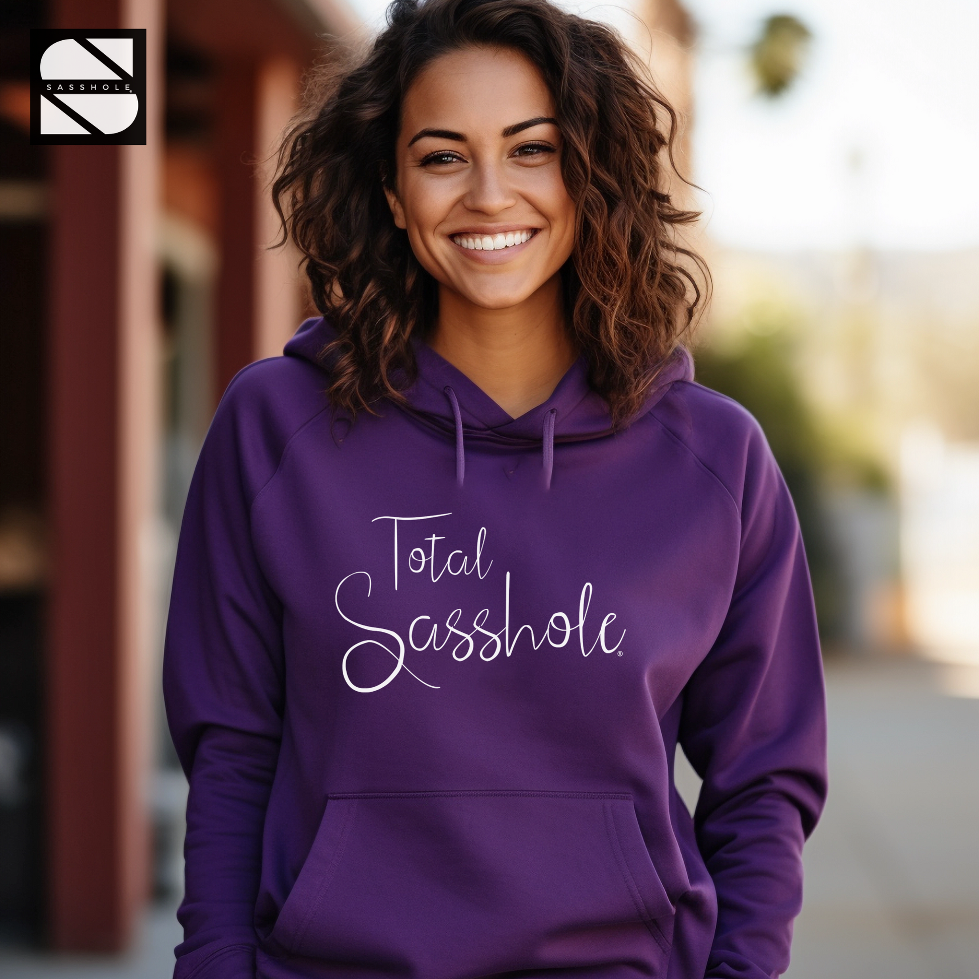 Women's Funny Purple Pullover Hoodie
