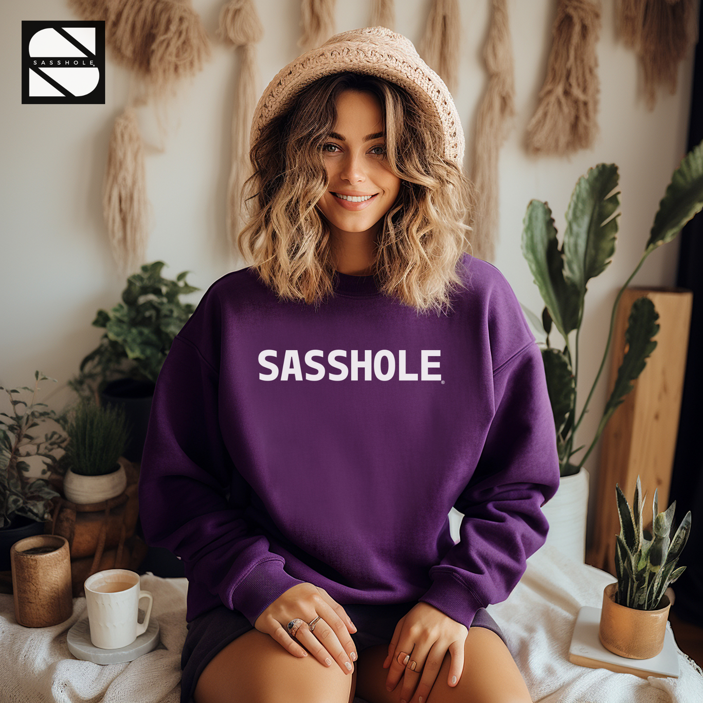 Women's purple graphic sweatshirt