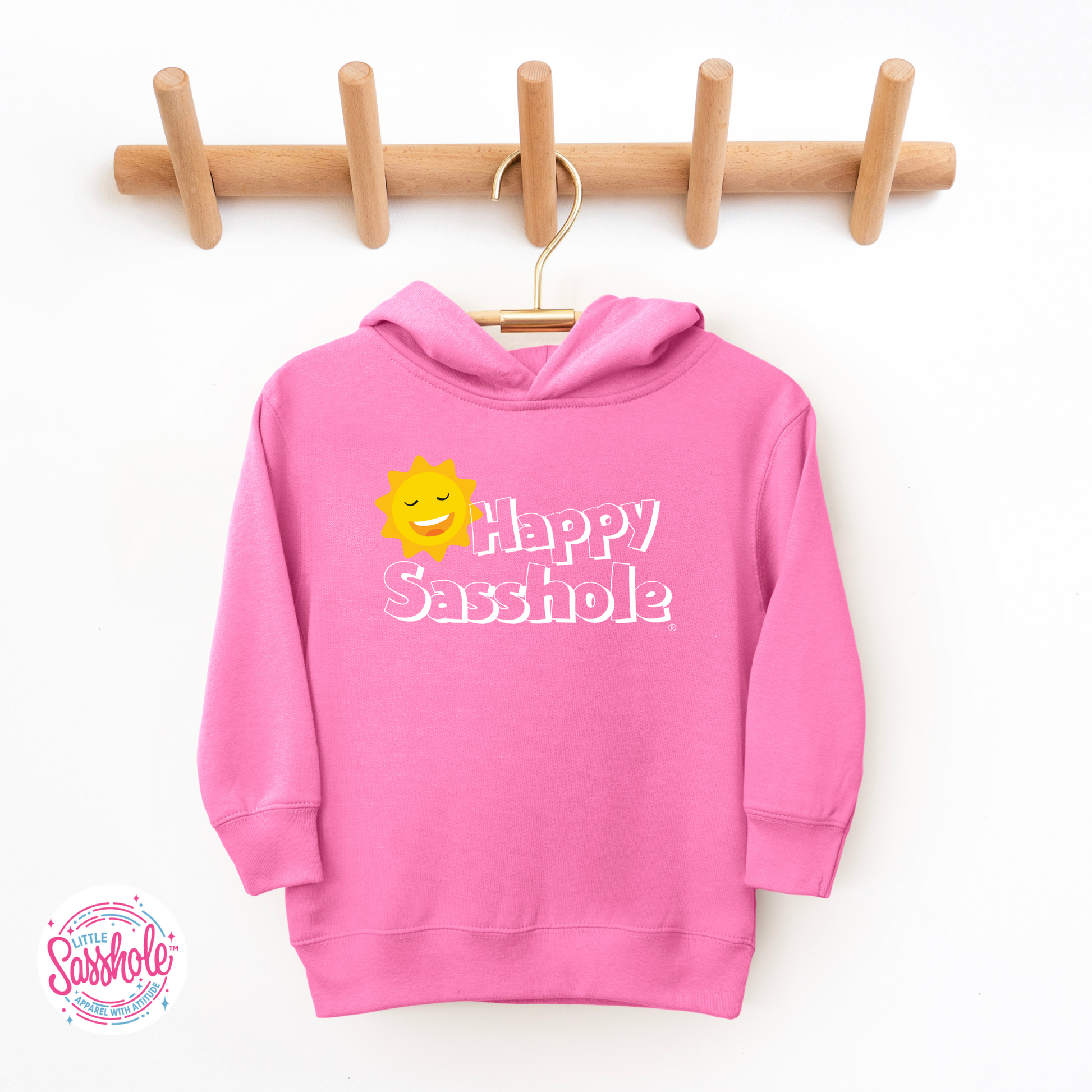 Happy Sasshole Raspberry Toddler Hoodies