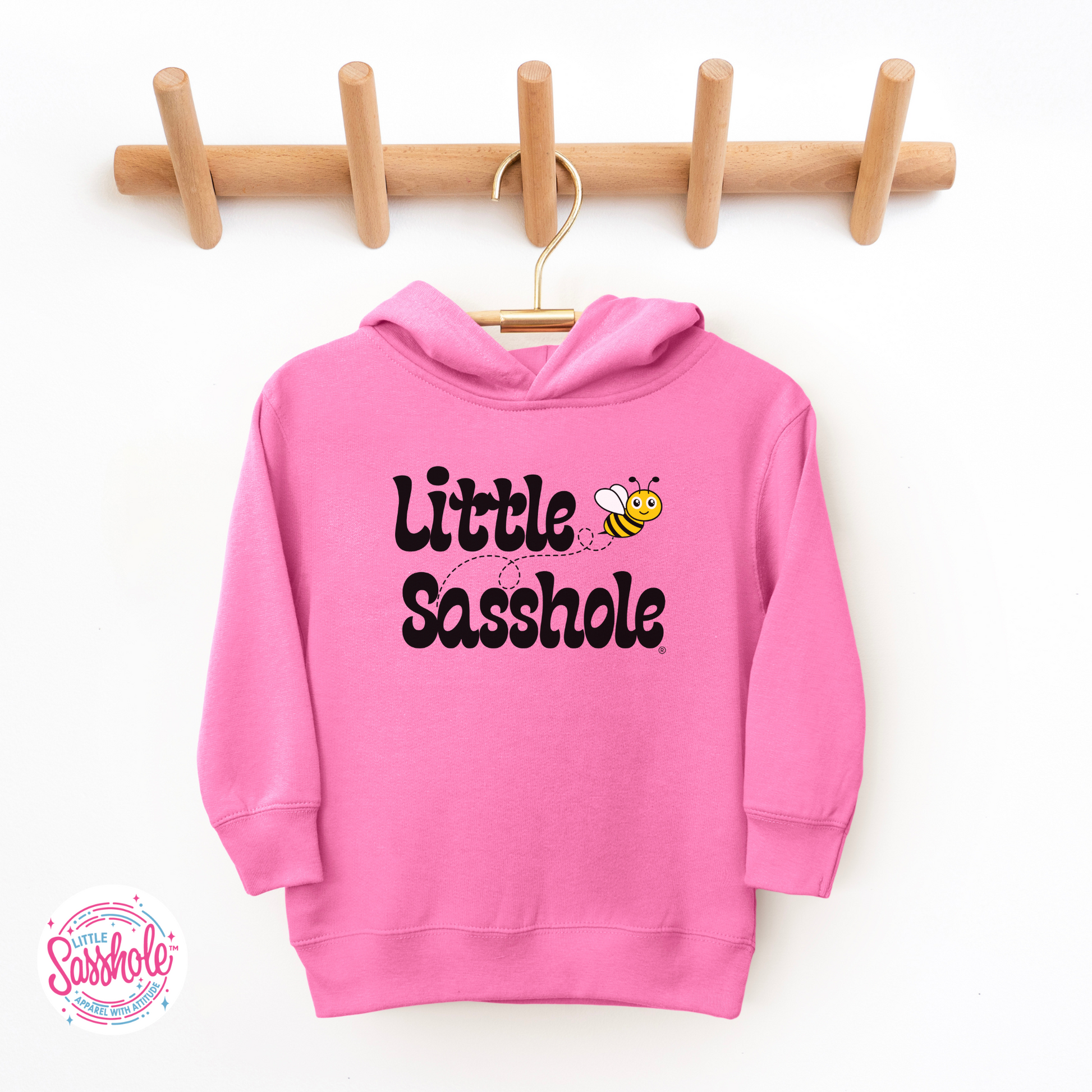 Little Sasshole Bumble Bee Raspberry Toddler Hoodies