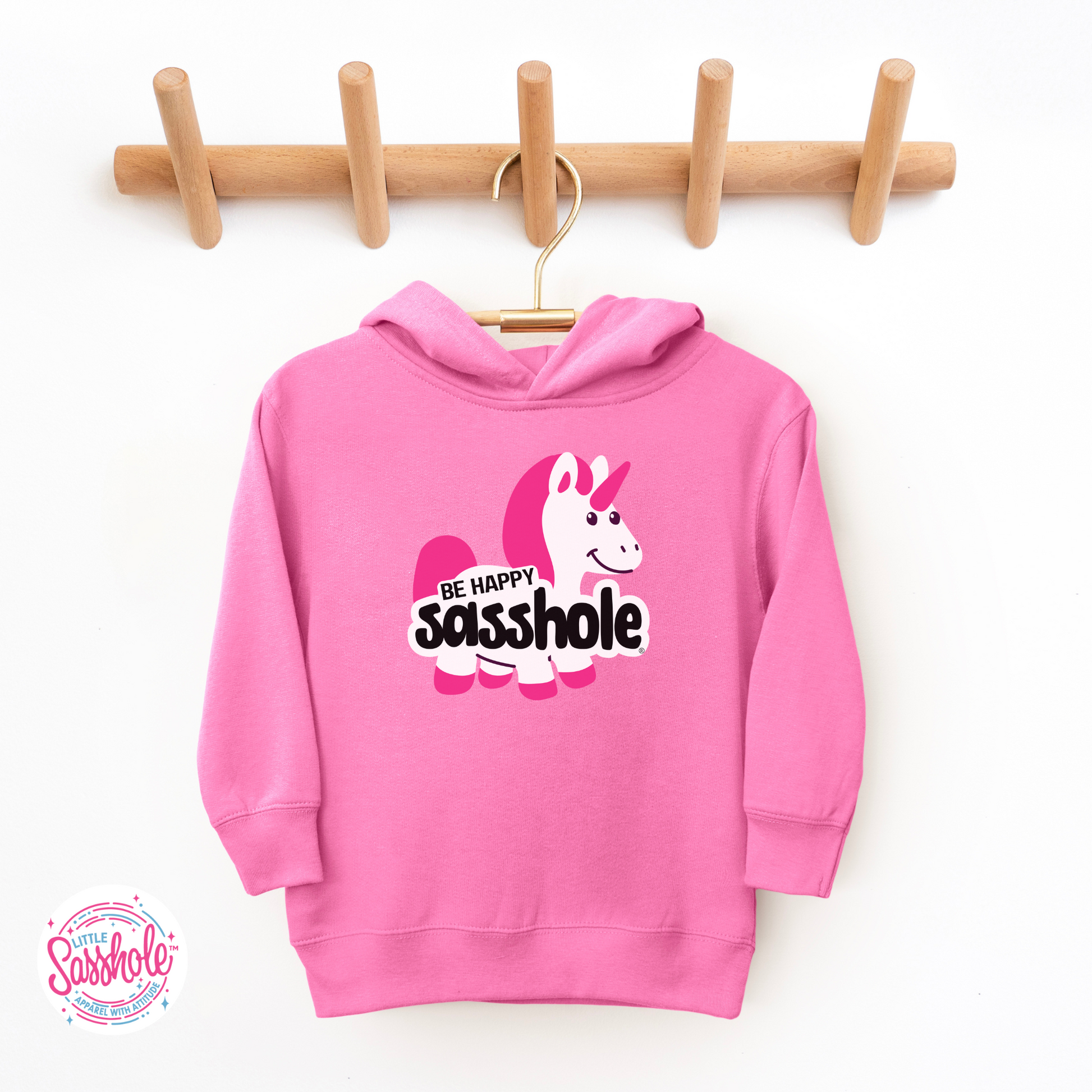 Be Happy Sasshole Raspberry Toddler Hoodies