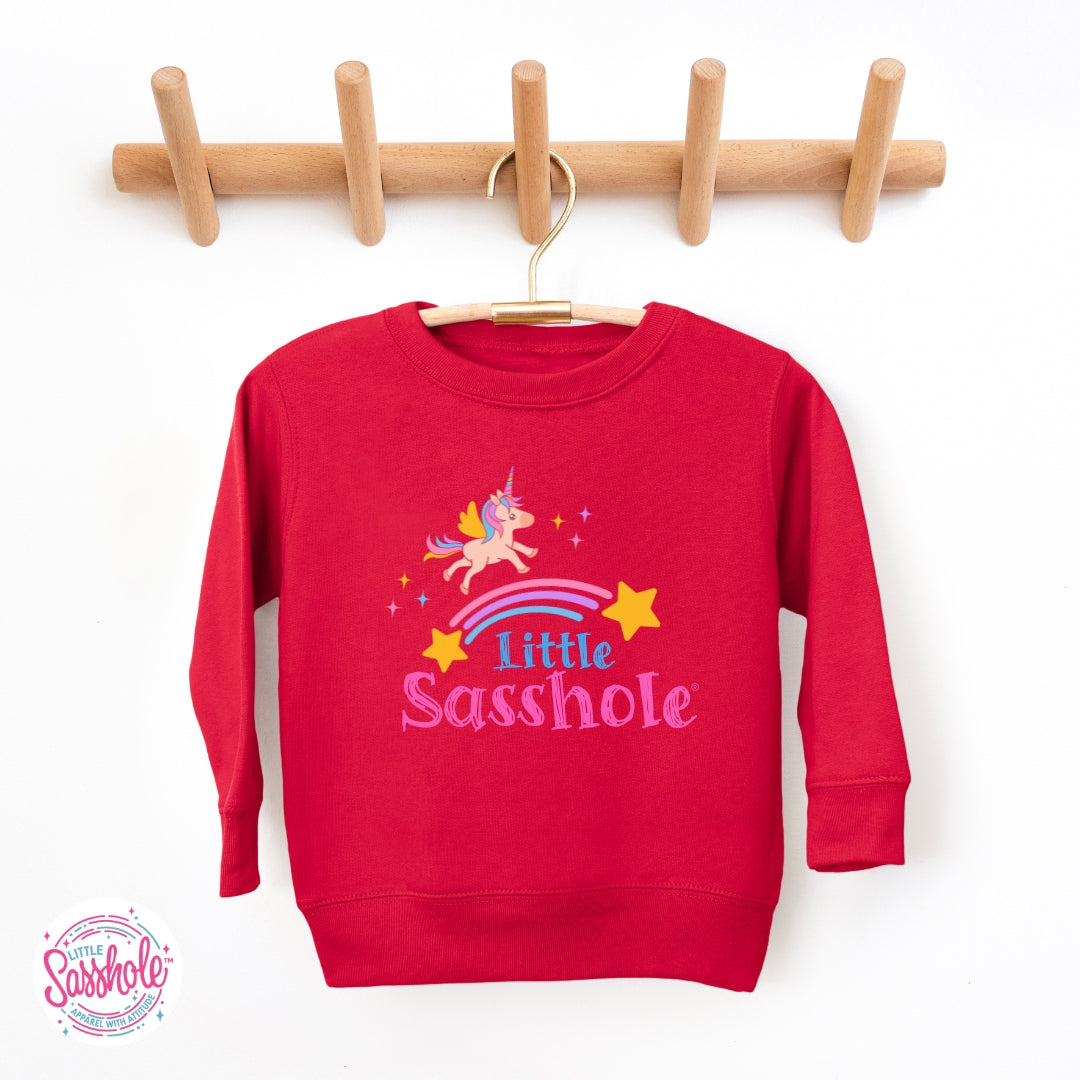 Little Sasshole™ Unicorn Rainbow Toddler Sweatshirt – Cute, Cozy & Full of Sparkle Attitude