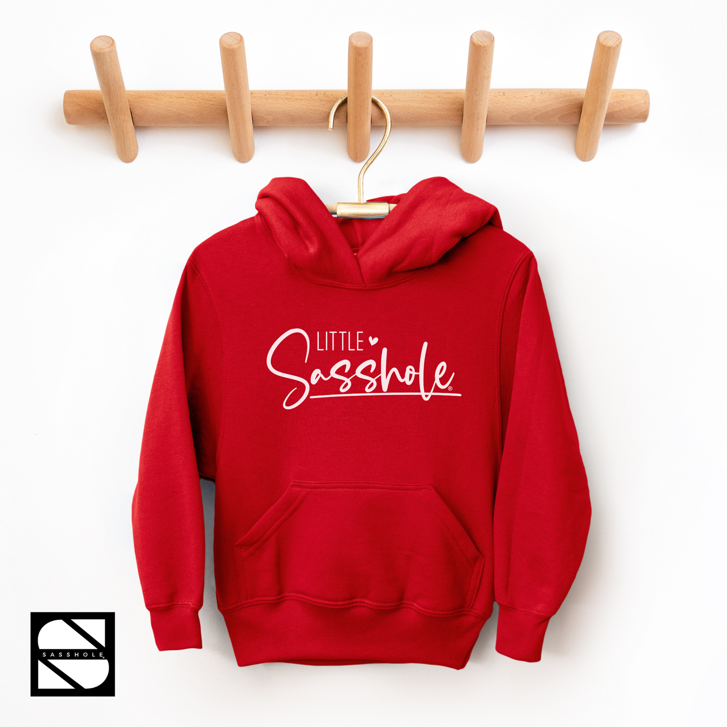 girls sasshole hoodie red