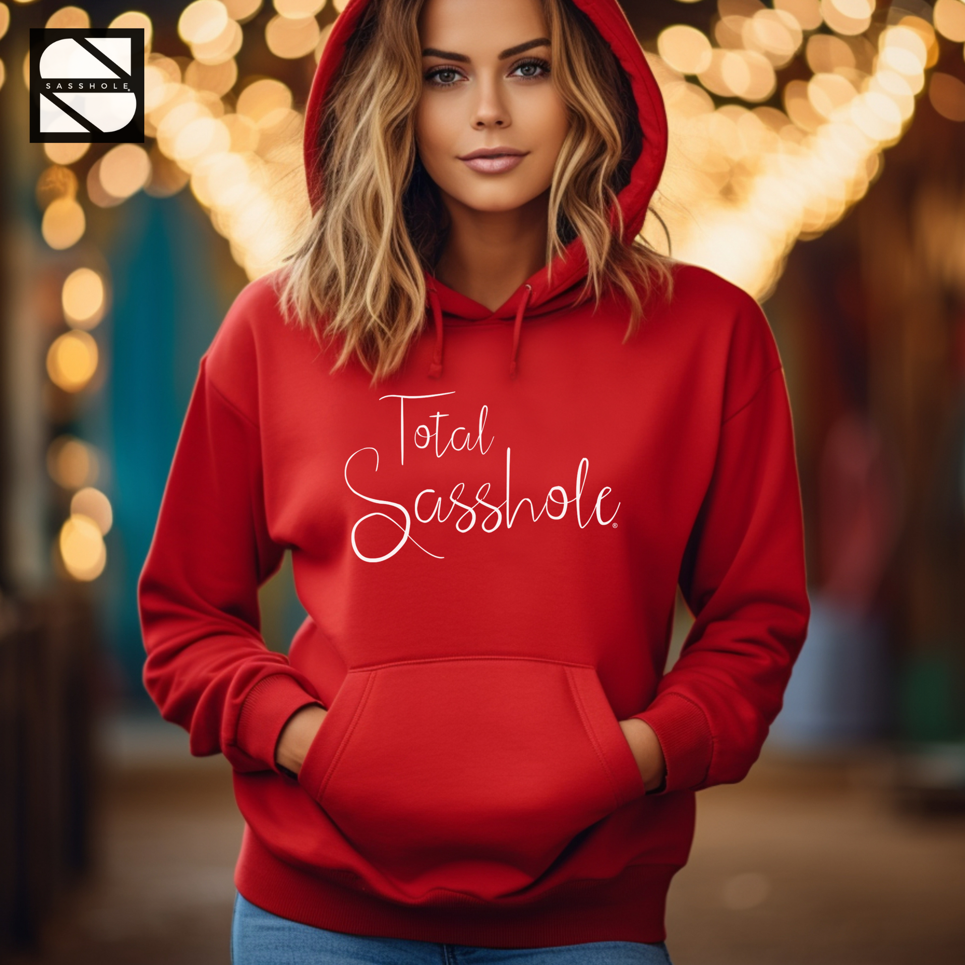 Women's Funny Red Pullover Hoodie