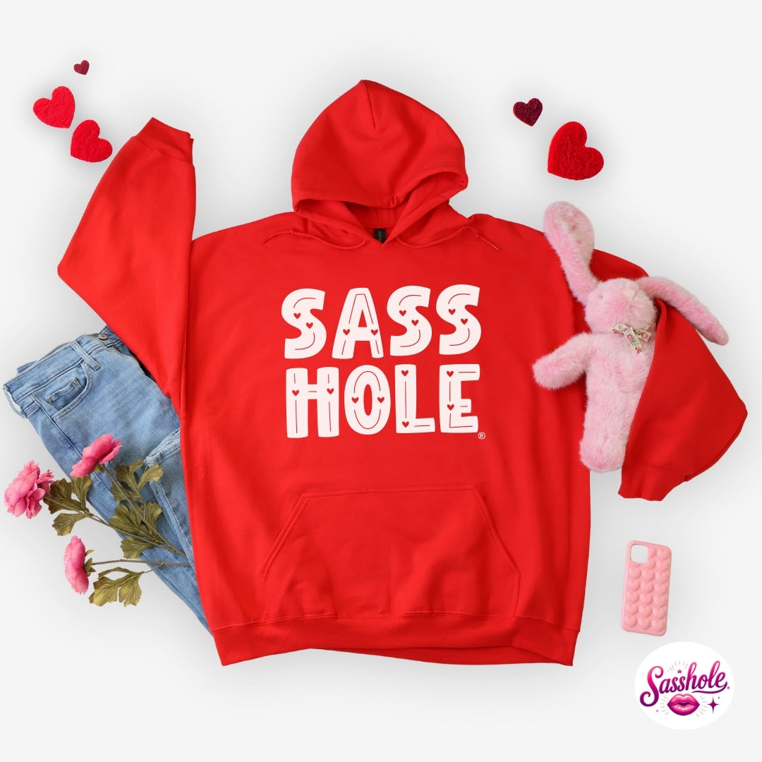 Image of Funny Valentine Hoodie – SASS HOLE® Women’s Graphic Hoodie