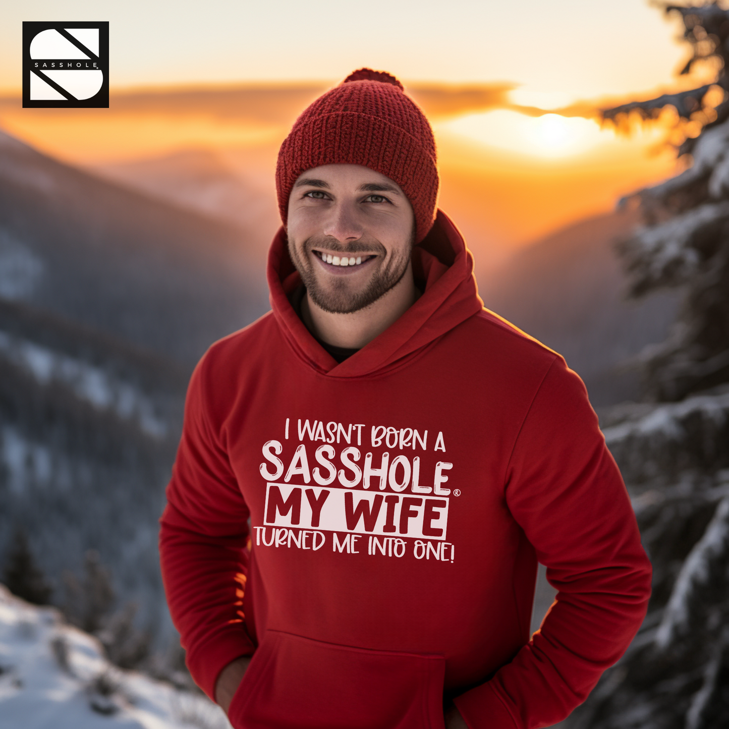 Sasshole® in Training: Blame the Wife for this Upgrade! - Funny Men's Pullover Hoodie