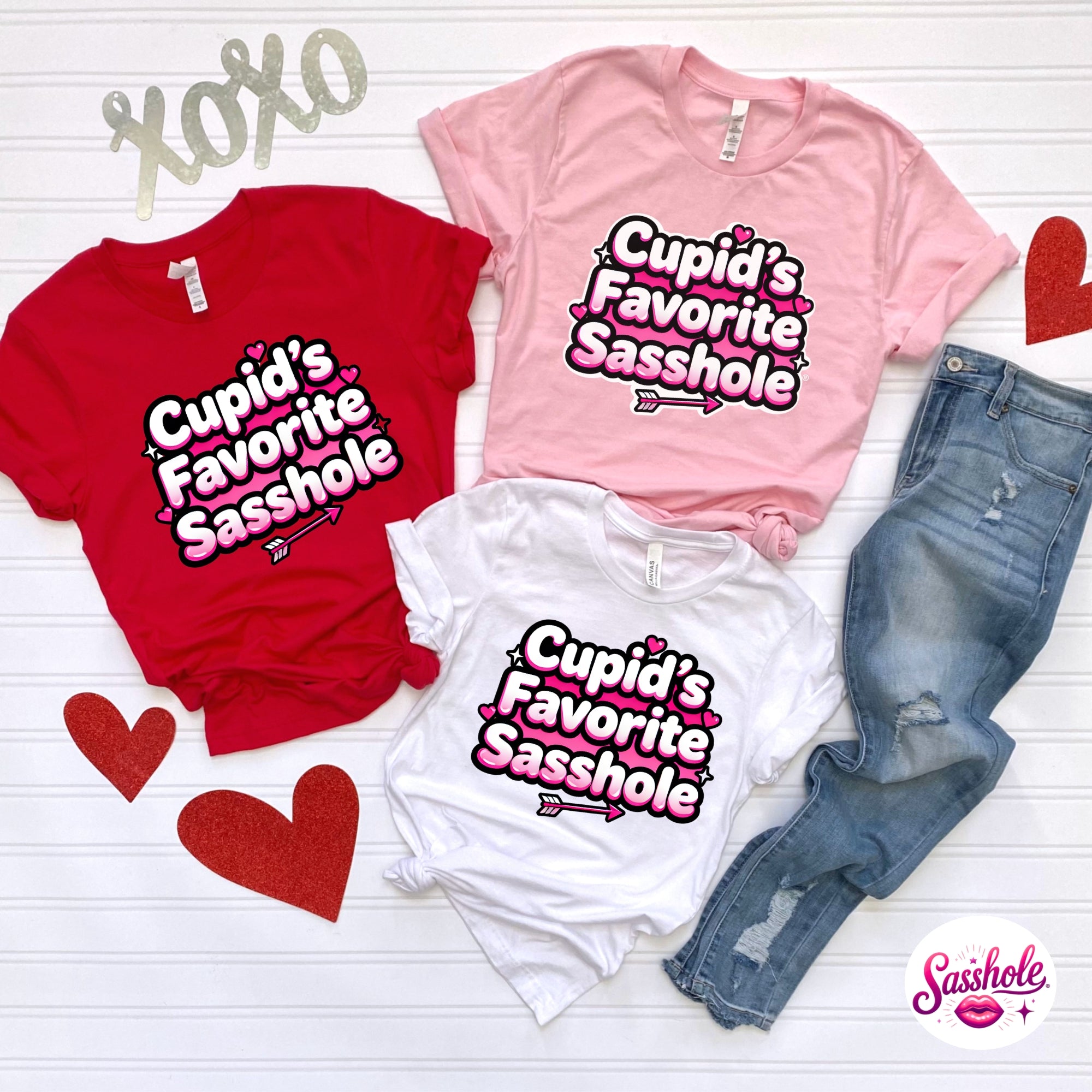 Image of Funny Valentine T-Shirt – Cupid’s Favorite Sasshole® Women’s Tee