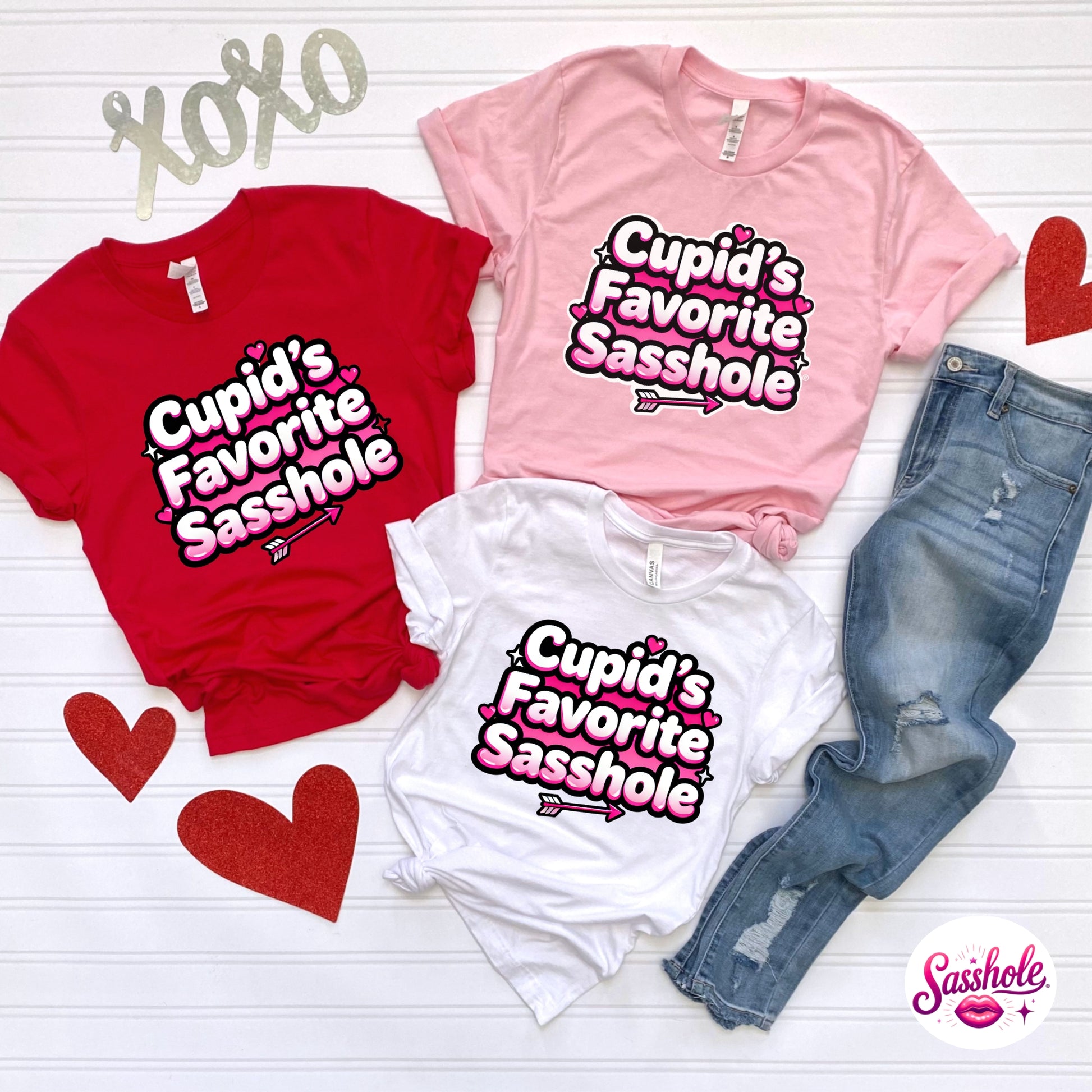 Funny Valentine T-Shirt – Cupid’s Favorite Sasshole® Women’s Tee