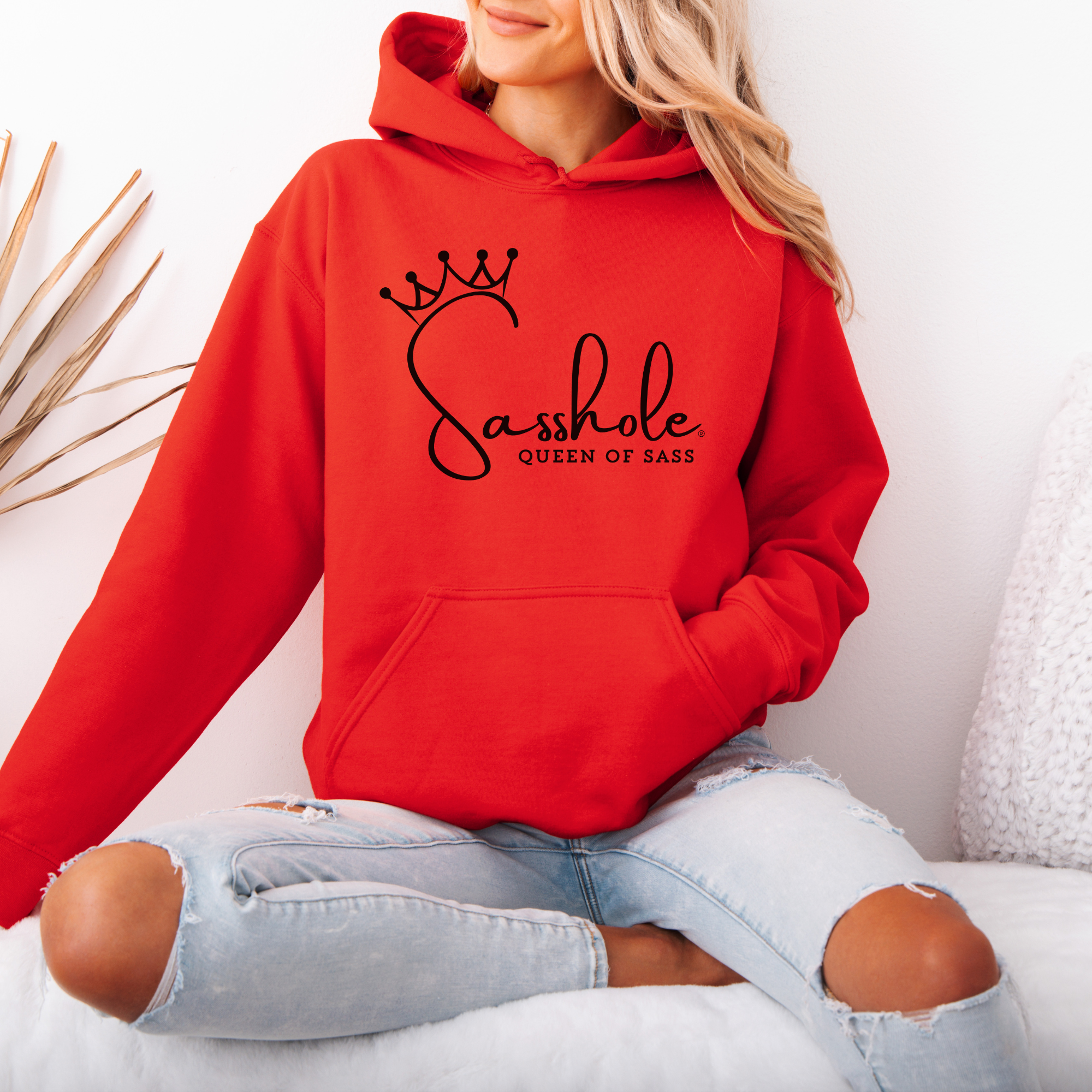 Image of Sass in Charge: Sasshole® Queen of Sass Women's Graphic Hoodie
