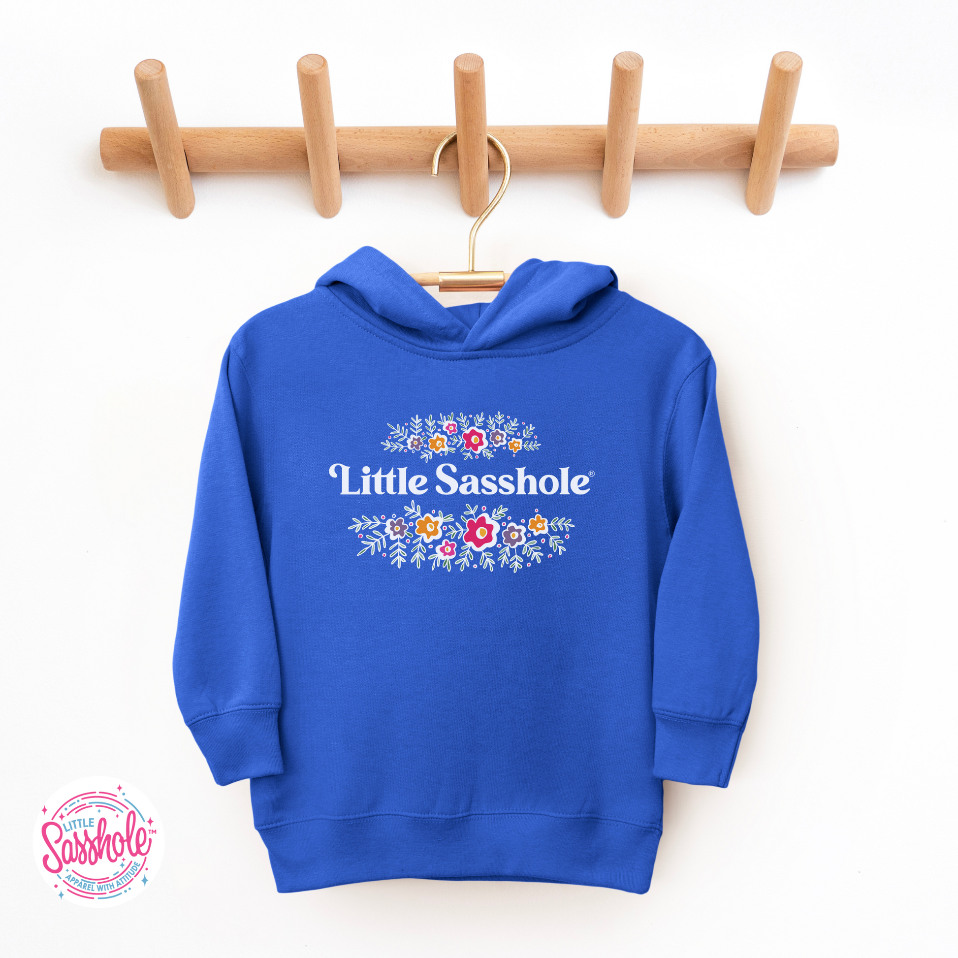 Little Sasshole Royal Blue Toddler Hoodies