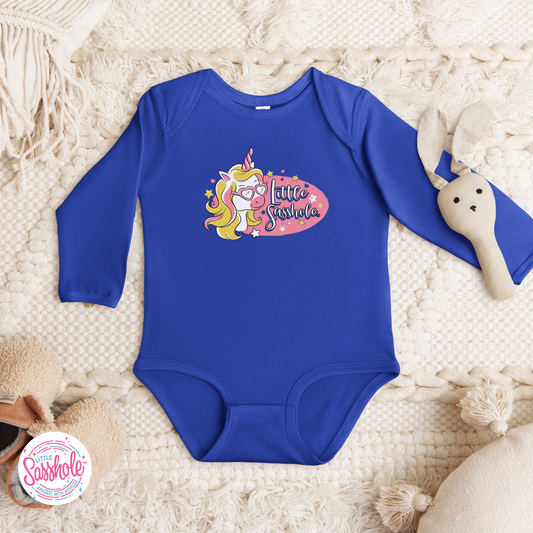 Unicorn Dreams: Little Sasshole™ Baby Long Sleeve Bodysuit