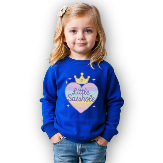 Little Sasshole® Crown & Heart Toddler Sweatshirt – Cute & Bold