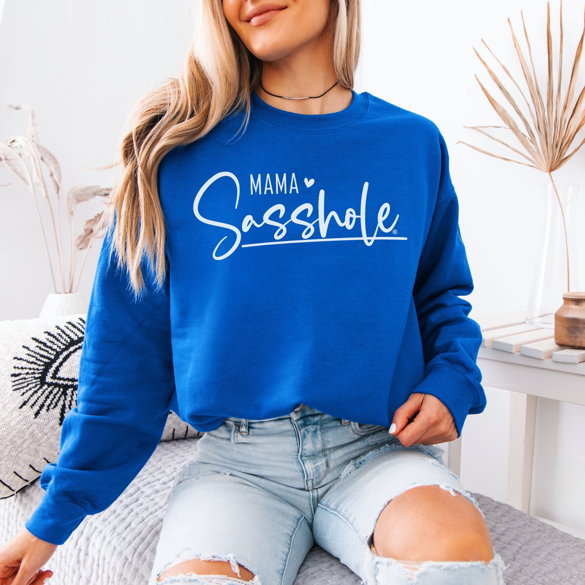 Image of Sasshole® Women’s Classic Fit Sweatshirt – Mama Sasshole Funny Graphic Pullover
