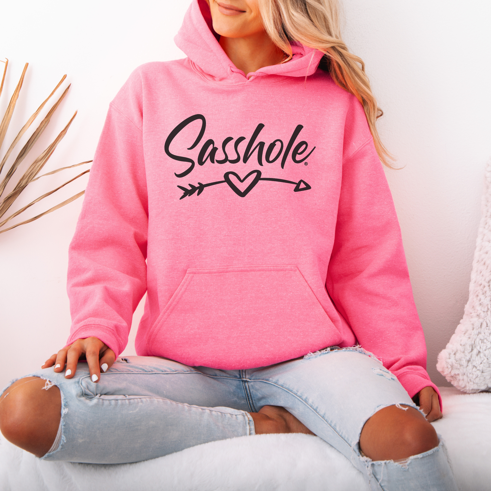 Image of Sasshole® Women’s Hoodie – Heart & Arrow Bold Graphic Pullover