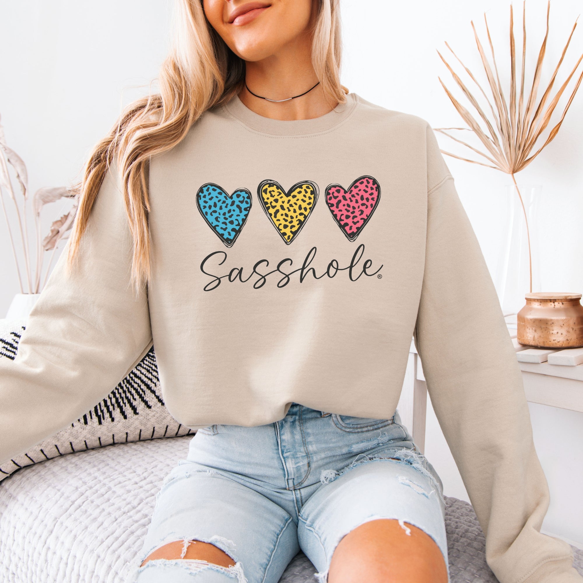 Image of Hearts Graphic Women’s Classic Fit Sweatshirt – Funny Pullover by Sasshole®