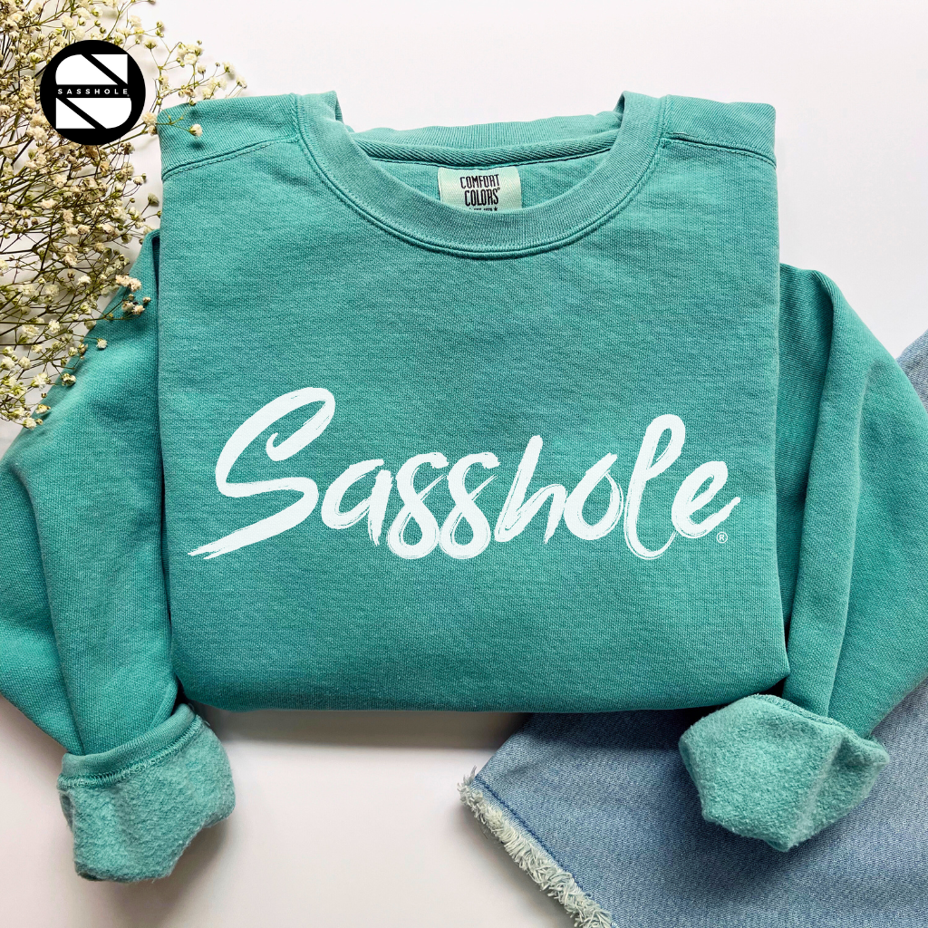 Sasshole Sea Foam Garment Dyed Womens Sweatshirt