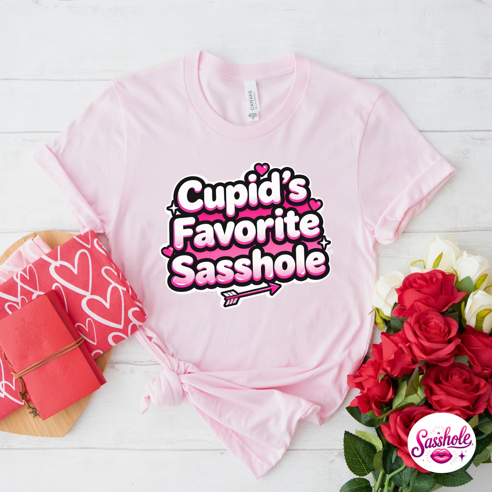 Funny Valentine T-Shirt – Cupid’s Favorite Sasshole® Women’s Tee