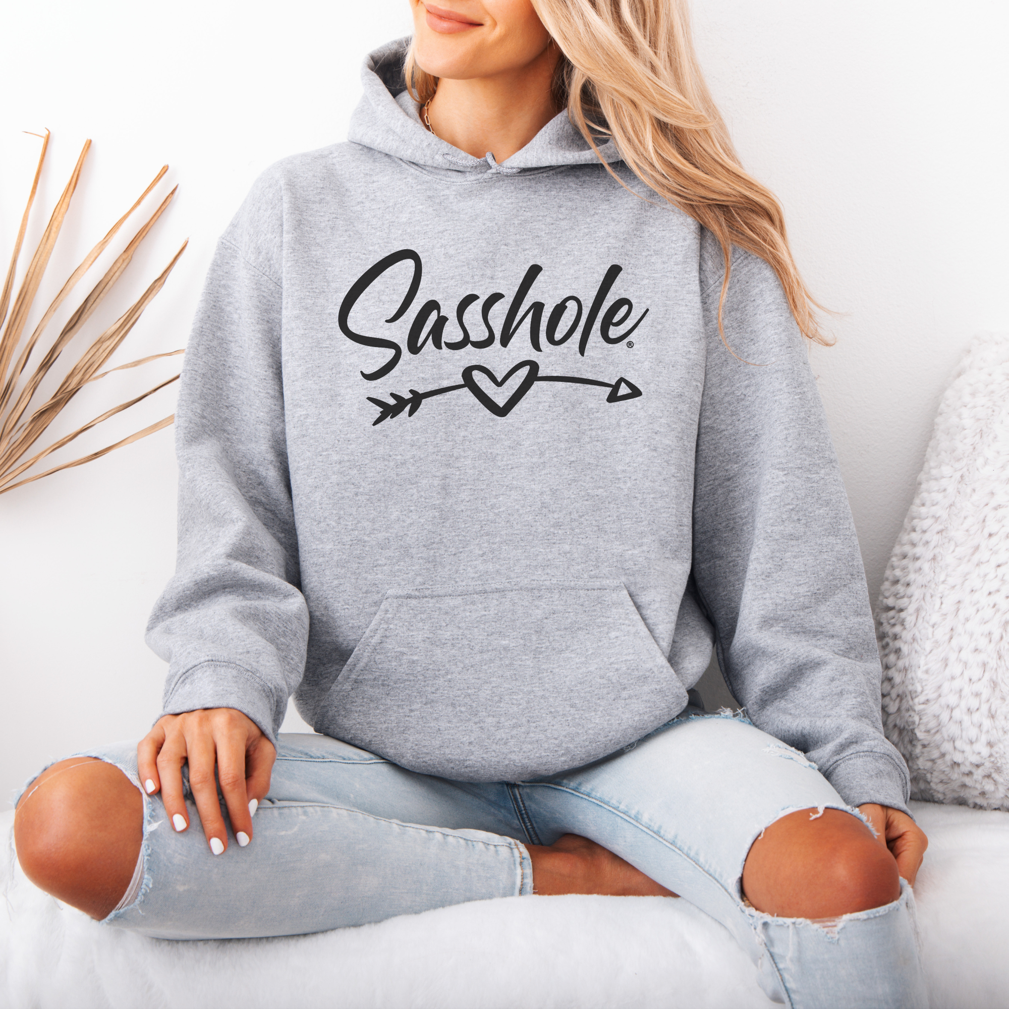 Image of Sasshole® Women’s Hoodie – Heart & Arrow Bold Graphic Pullover