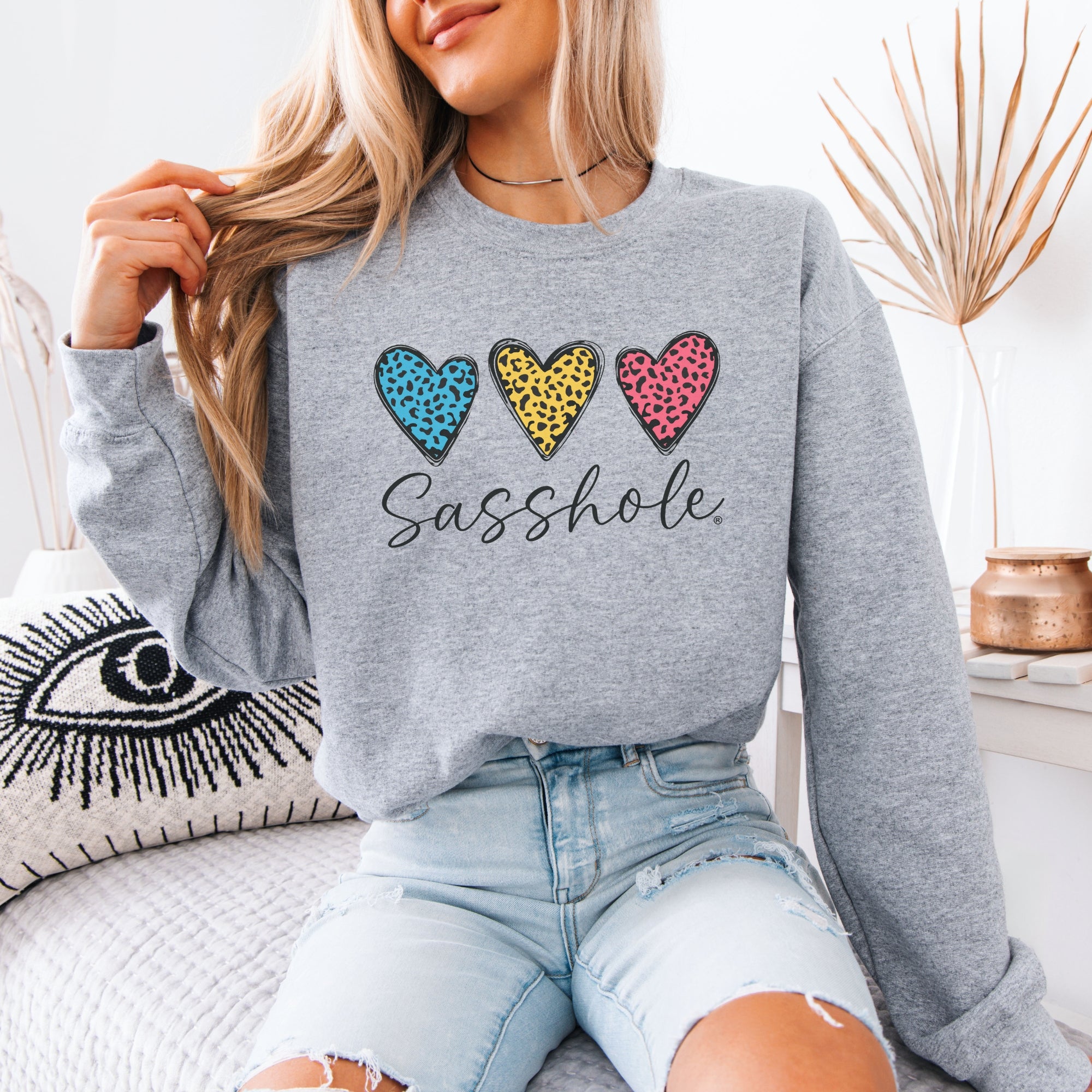 Image of Hearts Graphic Women’s Classic Fit Sweatshirt – Funny Pullover by Sasshole®
