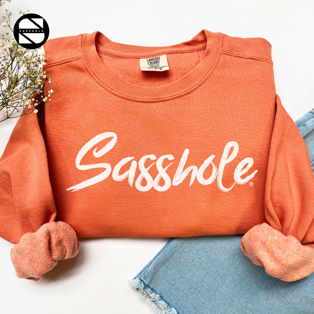 Sasshole Terracotta Garment Dyed Womens Sweatshirt