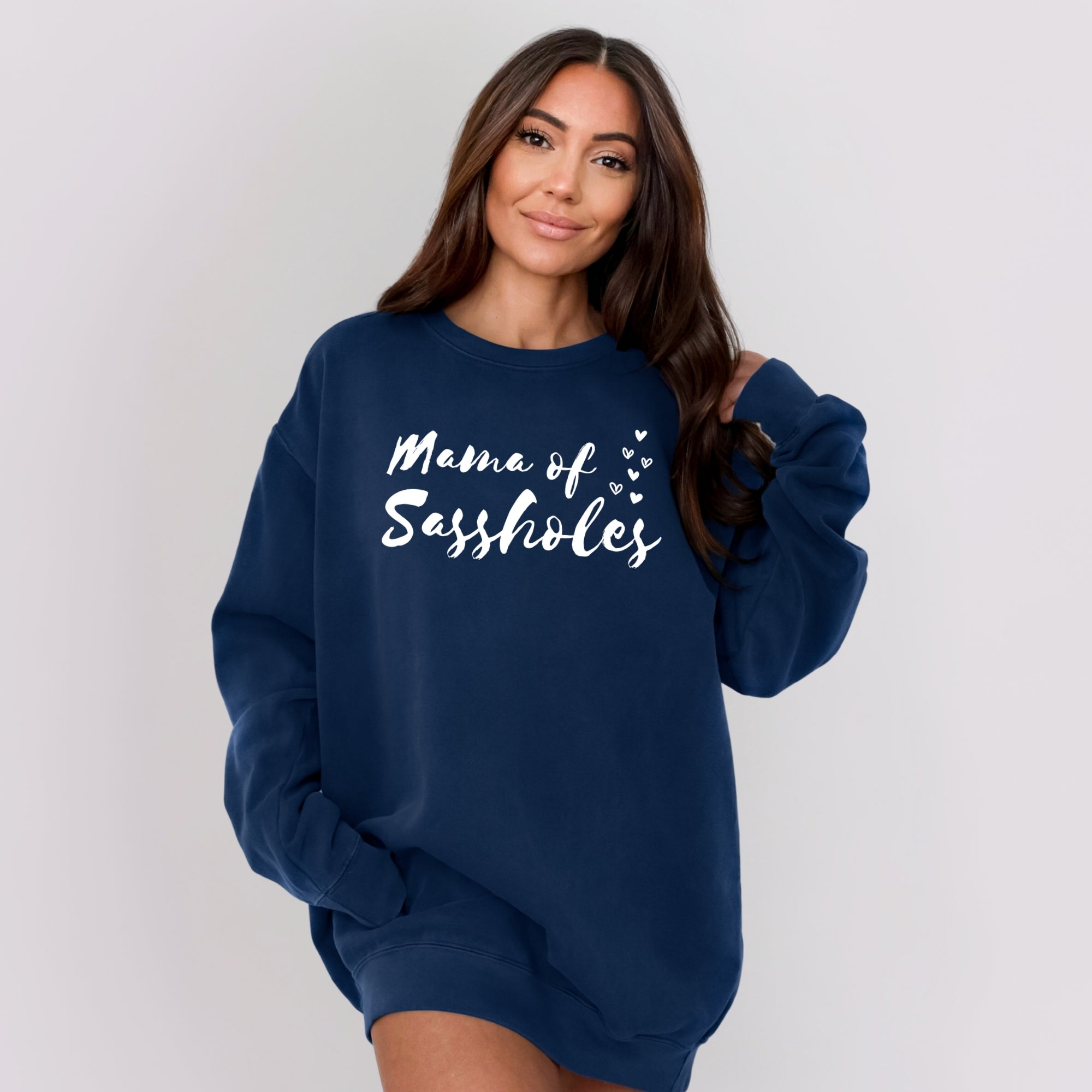 Image of Mama of Sassholes® Comfort Colors® Sweatshirt – Funny Mom Pullover for Sassy Women