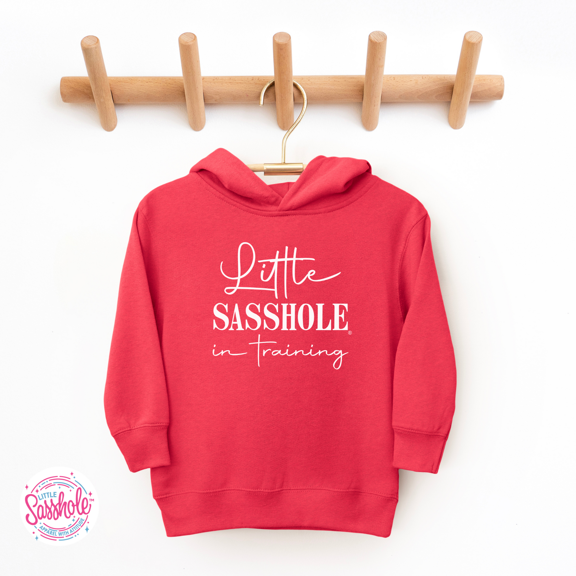 Little Sasshole Red Girls Toddler Hoodies