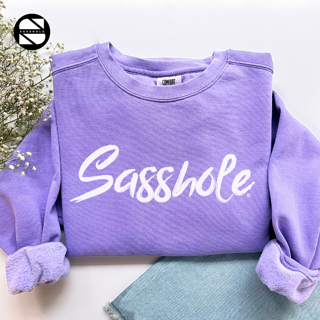 Sasshole Violet Garment Dyed Womens Sweatshirt
