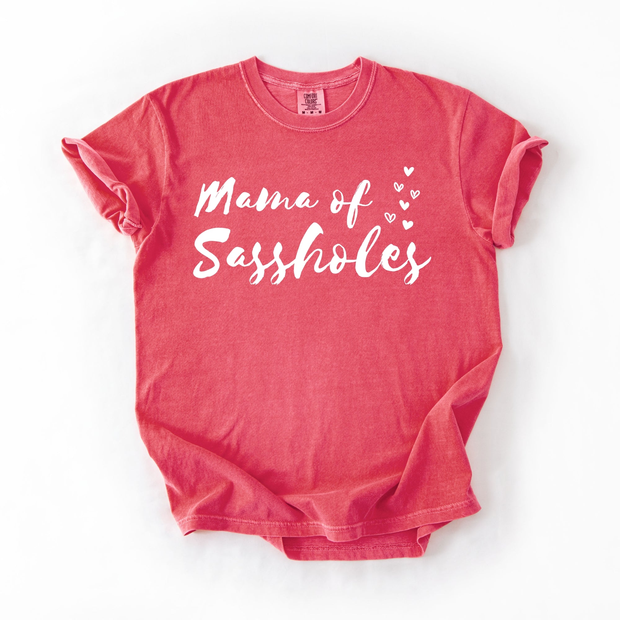 Image of Sasshole® Women’s Comfort Colors® Tee – “Mama of Sassholes” Funny Graphic T-Shirt, Bold Statement Shirt for Moms
