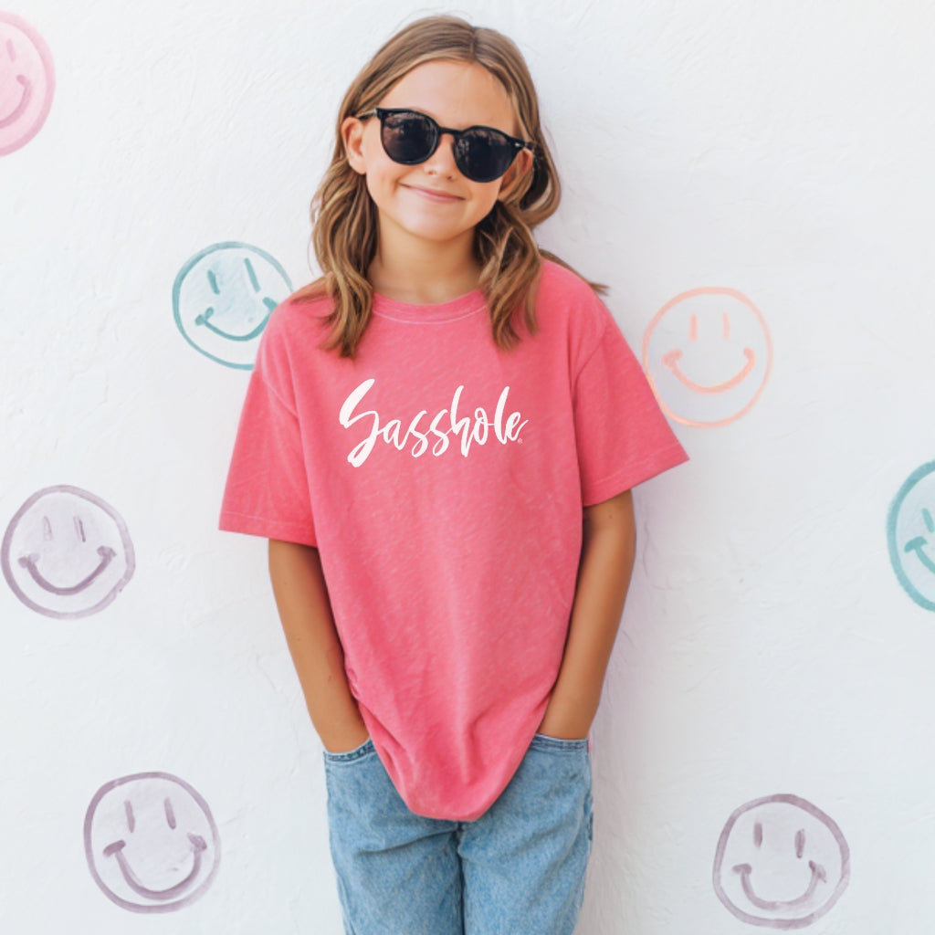 Image of Sasshole® Youth T-Shirt – Cute & Comfy Comfort Colors® Graphic Tee for Bold Kids