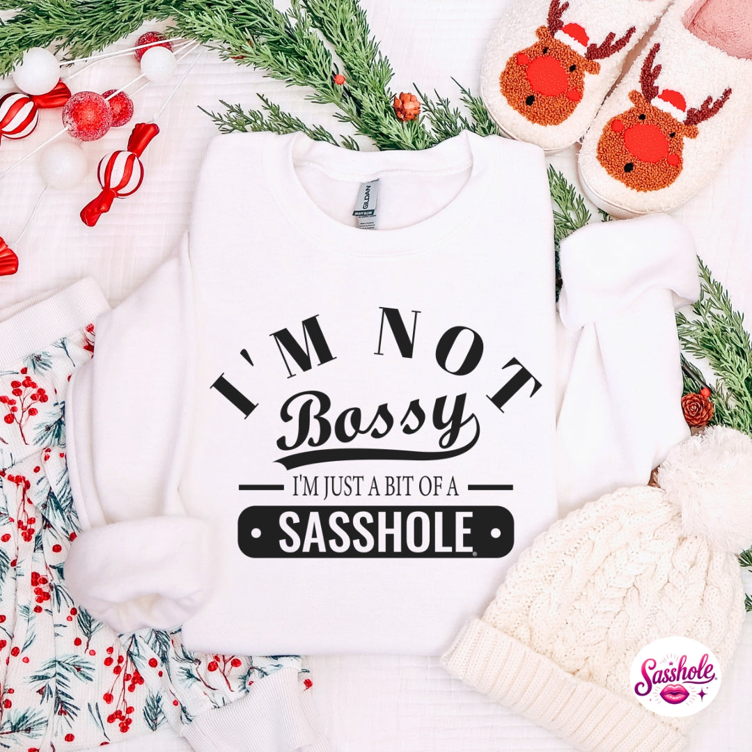 Image of I’m Not Bossy, Just a Bit of a Sasshole® Christmas Sweatshirt – Funny Holiday Women’s Sweater