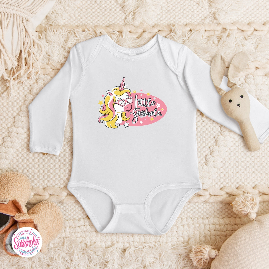 Image of Little Sasshole™ Unicorn Baby Bodysuit – Cute, Magical & Full of Attitude