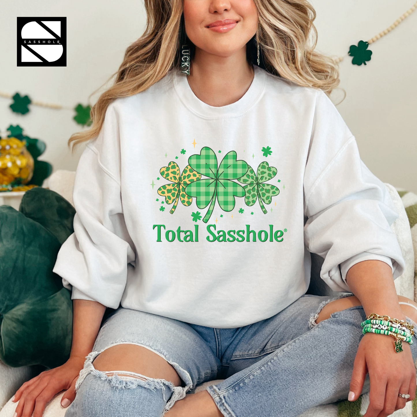 St Patrick's Day Sweatshirt White