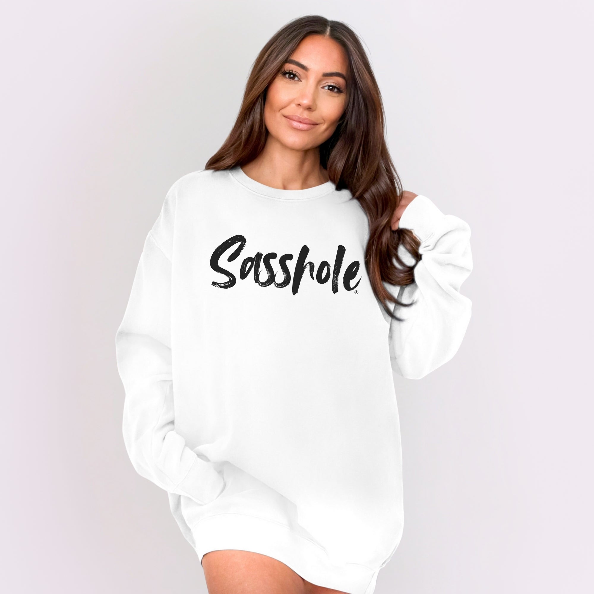 Image of Sasshole® Women’s Relaxed Fit Comfort Colors® Sweatshirt – Funny Graphic Pullover