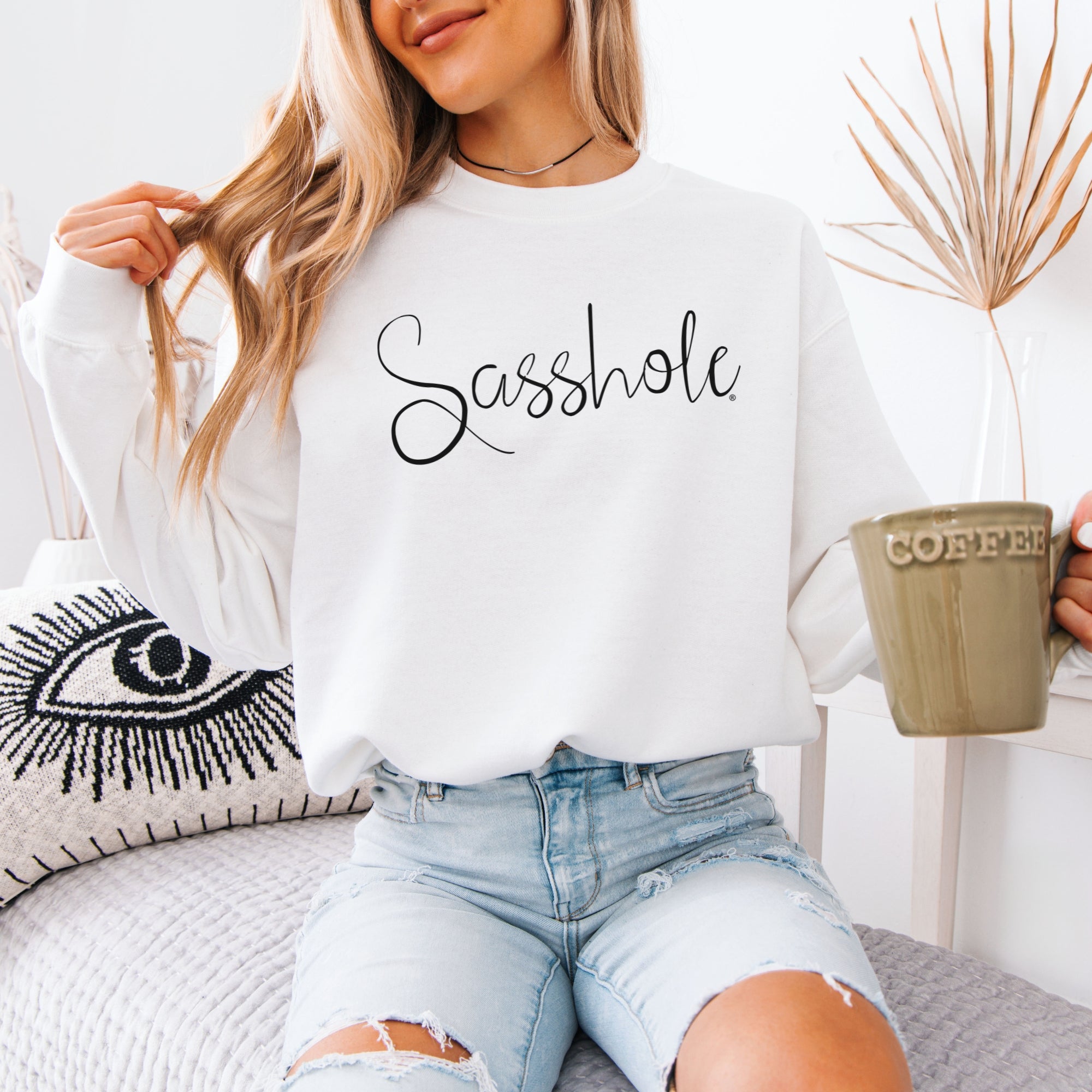 Image of Women’s Classic Fit Script Logo Sweatshirt – Funny Graphic Pullover by Sasshole®