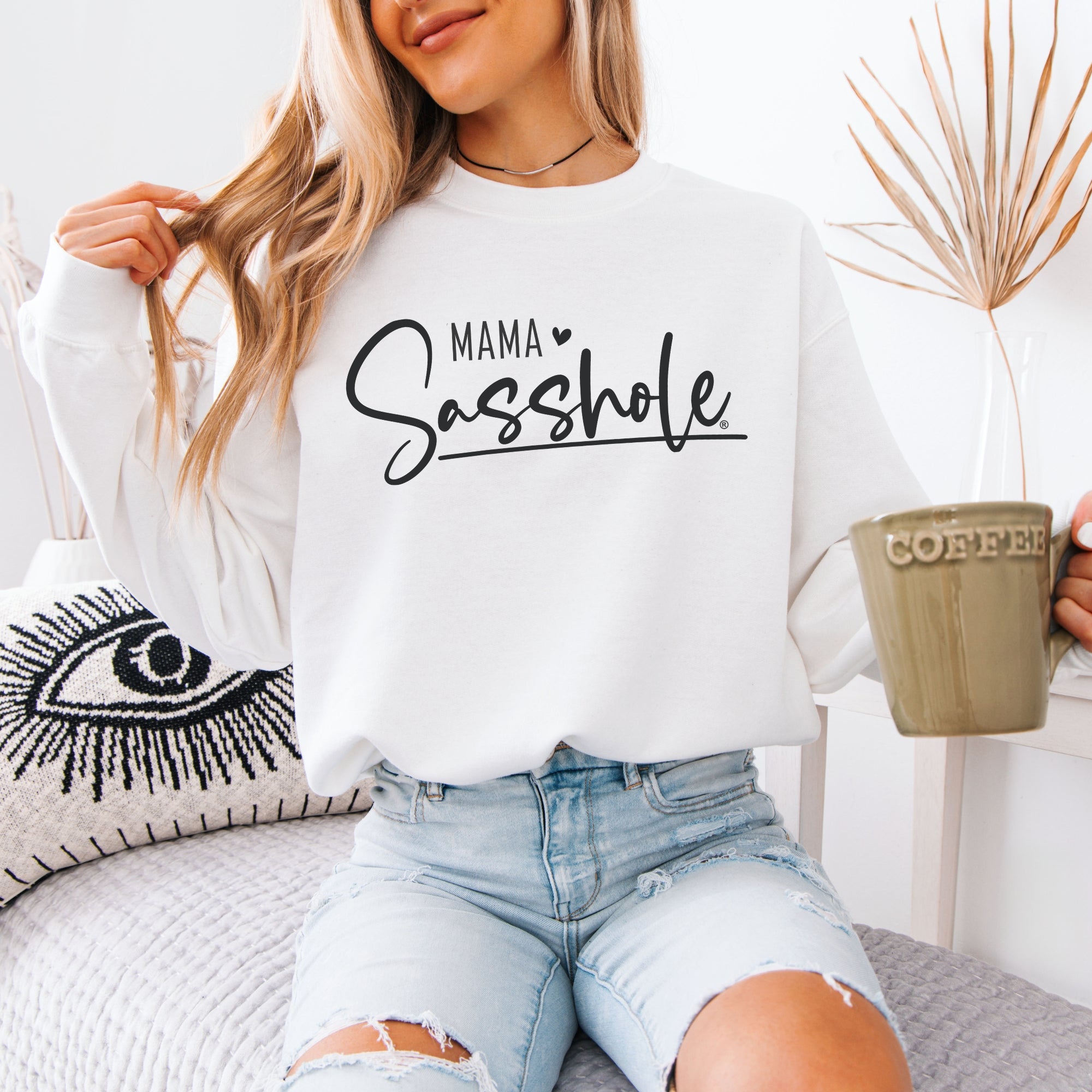 Image of Sasshole® Women’s Classic Fit Sweatshirt – Mama Sasshole Funny Graphic Pullover
