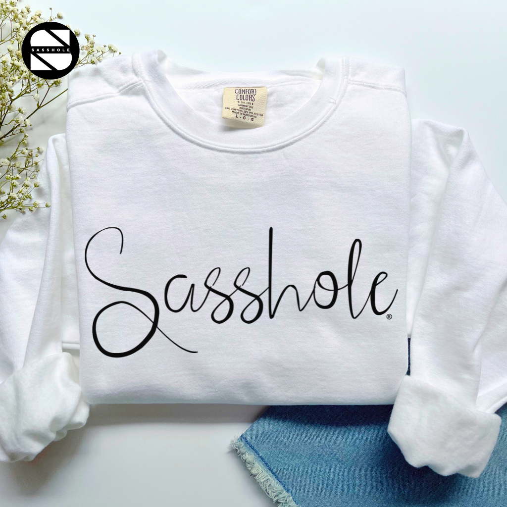 Sasshole White Womens Alternative Apparel Sweatshirt