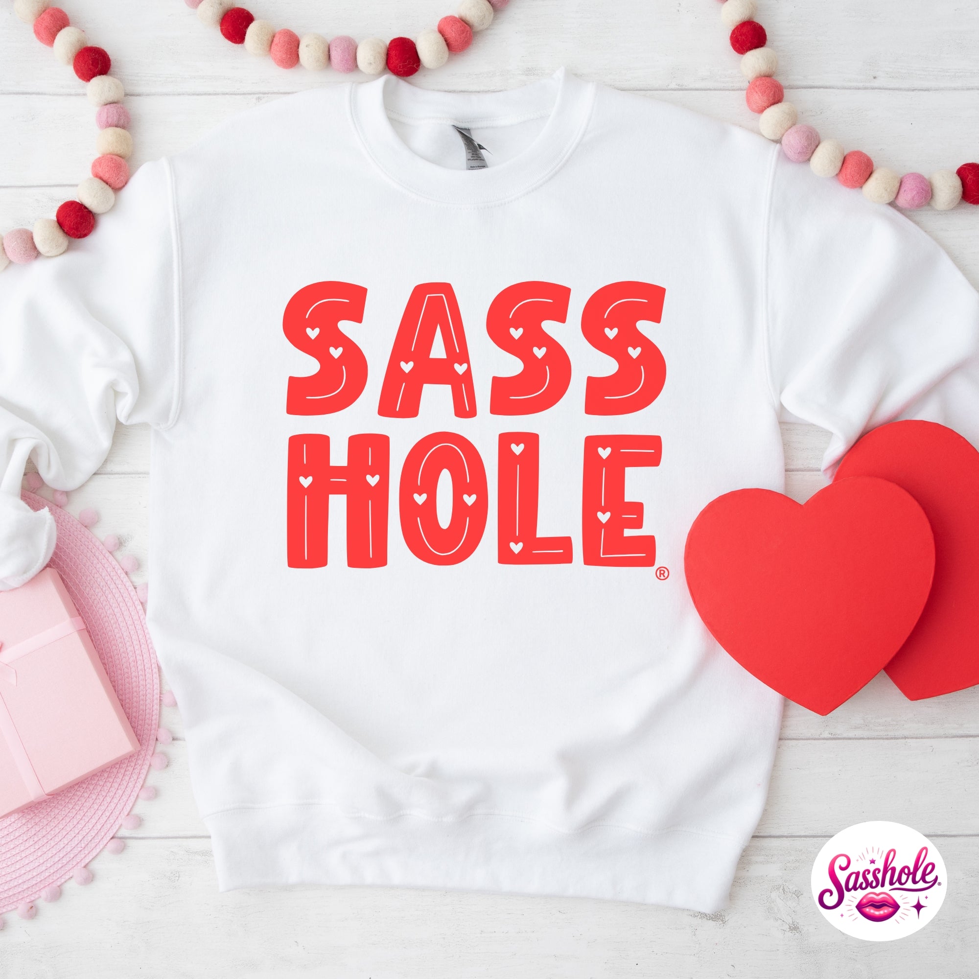 Image of Funny Valentine Hoodie – SASS HOLE® Women’s Graphic Sweatshirt