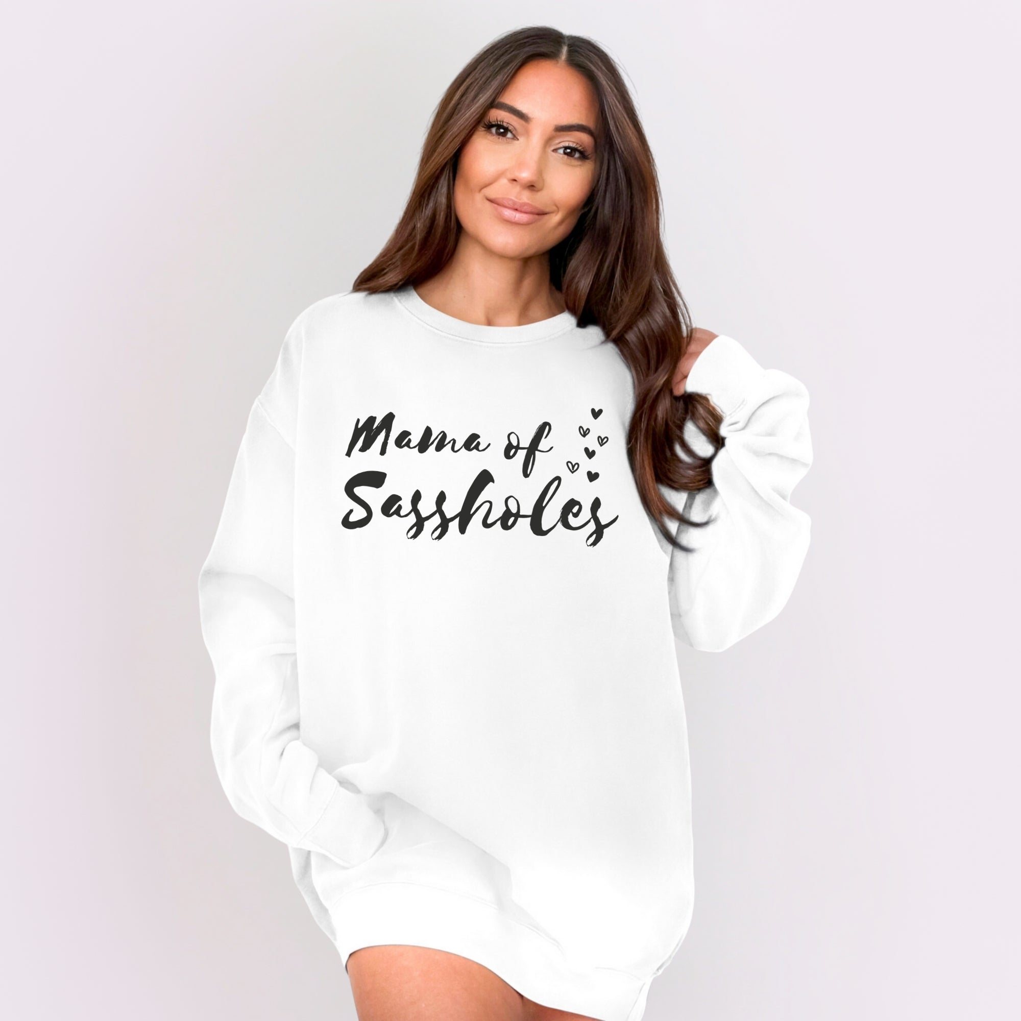 Image of Mama of Sassholes® Comfort Colors® Sweatshirt – Funny Mom Pullover for Sassy Women