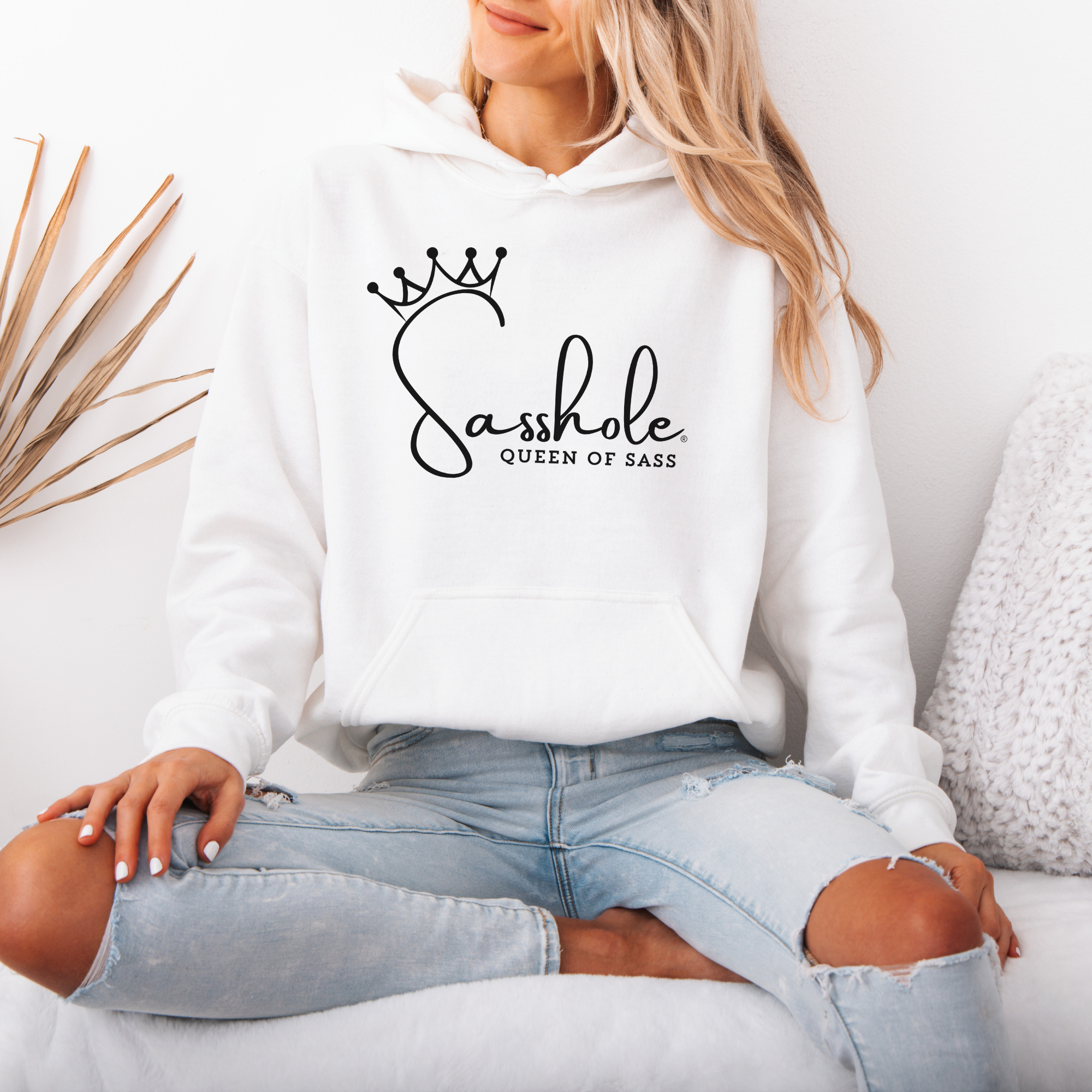 Image of Sass in Charge: Sasshole® Queen of Sass Women's Graphic Hoodie