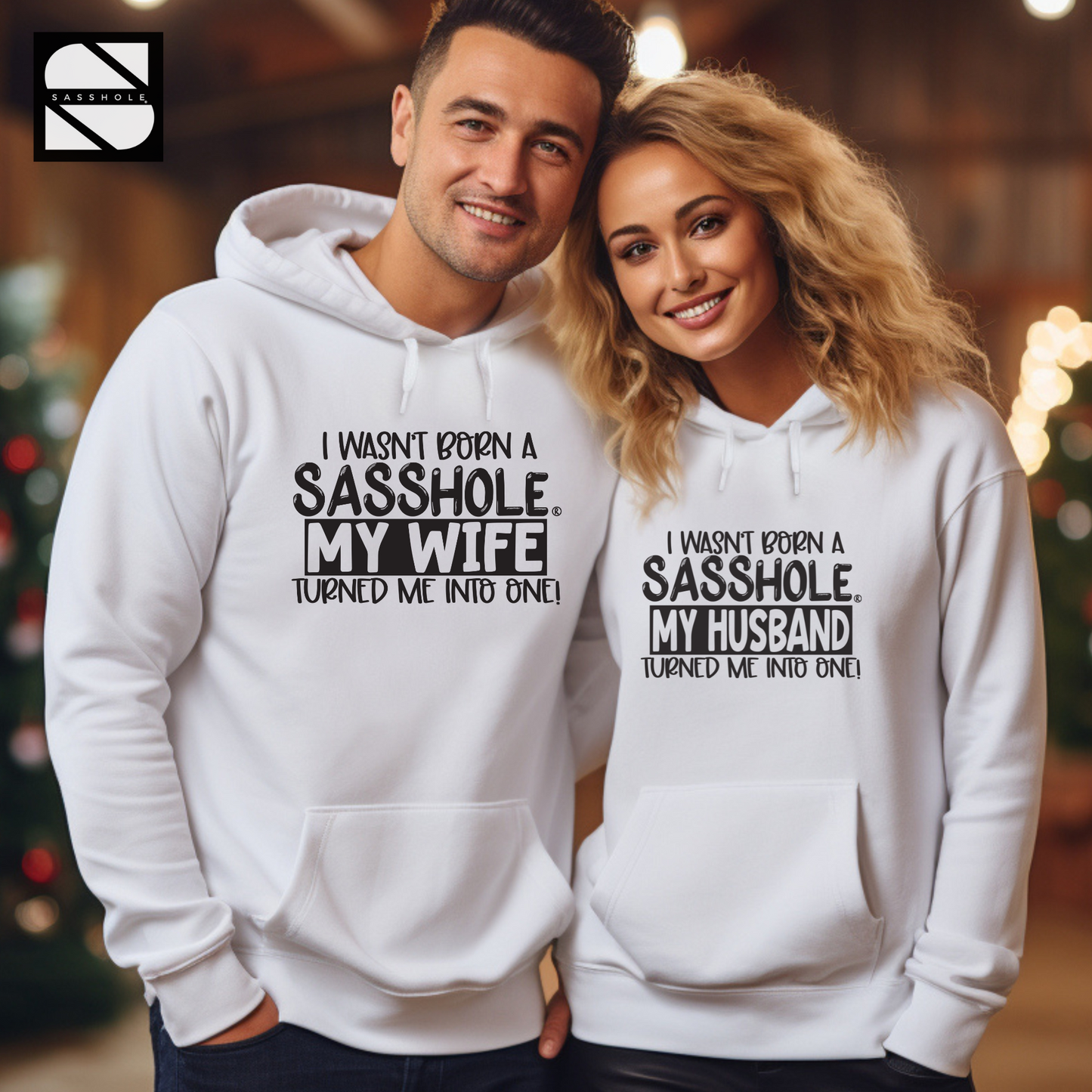 Hubby's Evolution: From Regular Joe to Certified Sasshole® - Funny Men's Pullover Hoodie