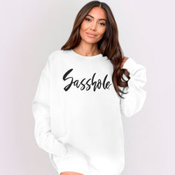 Image of Sasshole® Women’s Relaxed Fit Comfort Colors® Sweatshirt – Funny Graphic Pullover
