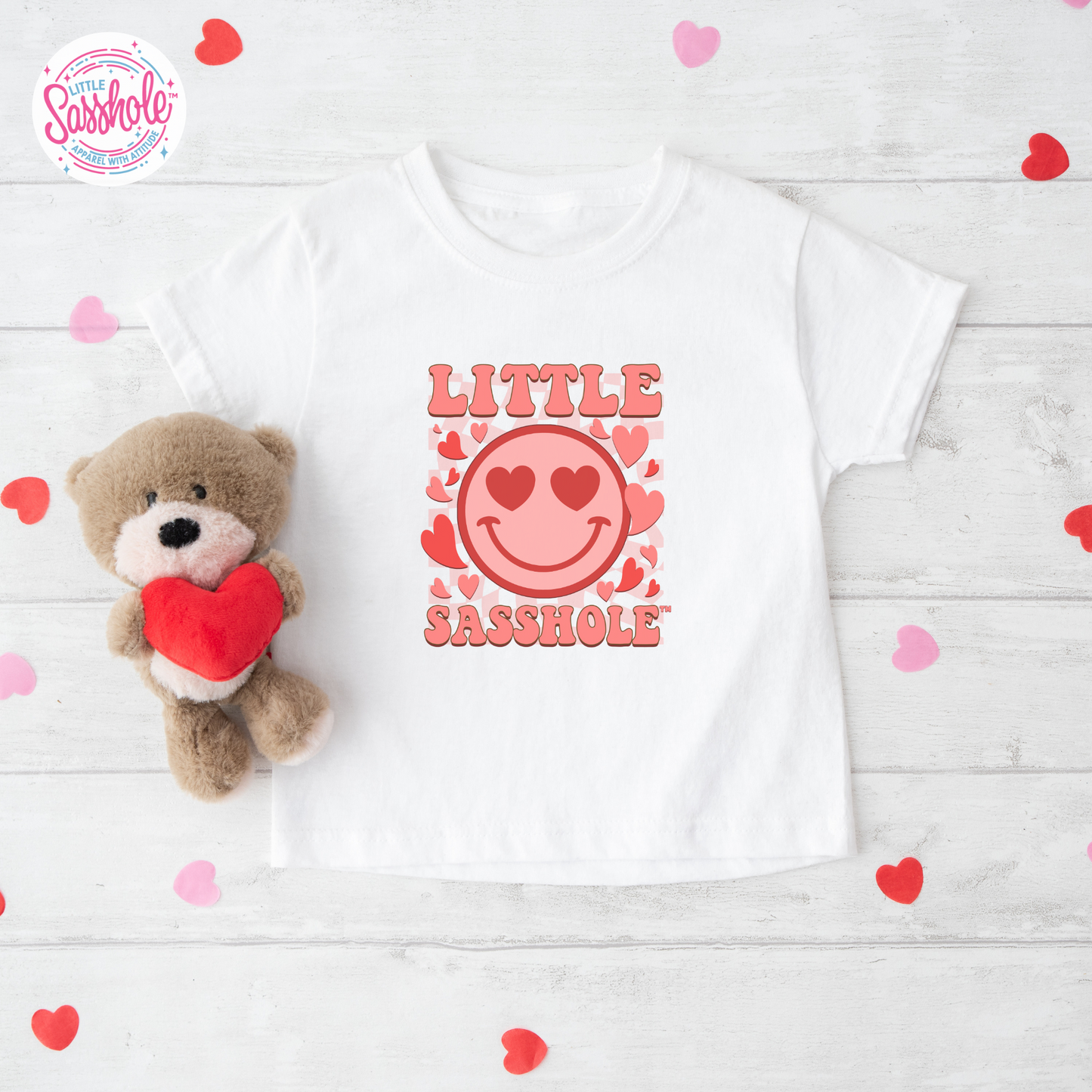 white valentines shirt for girl