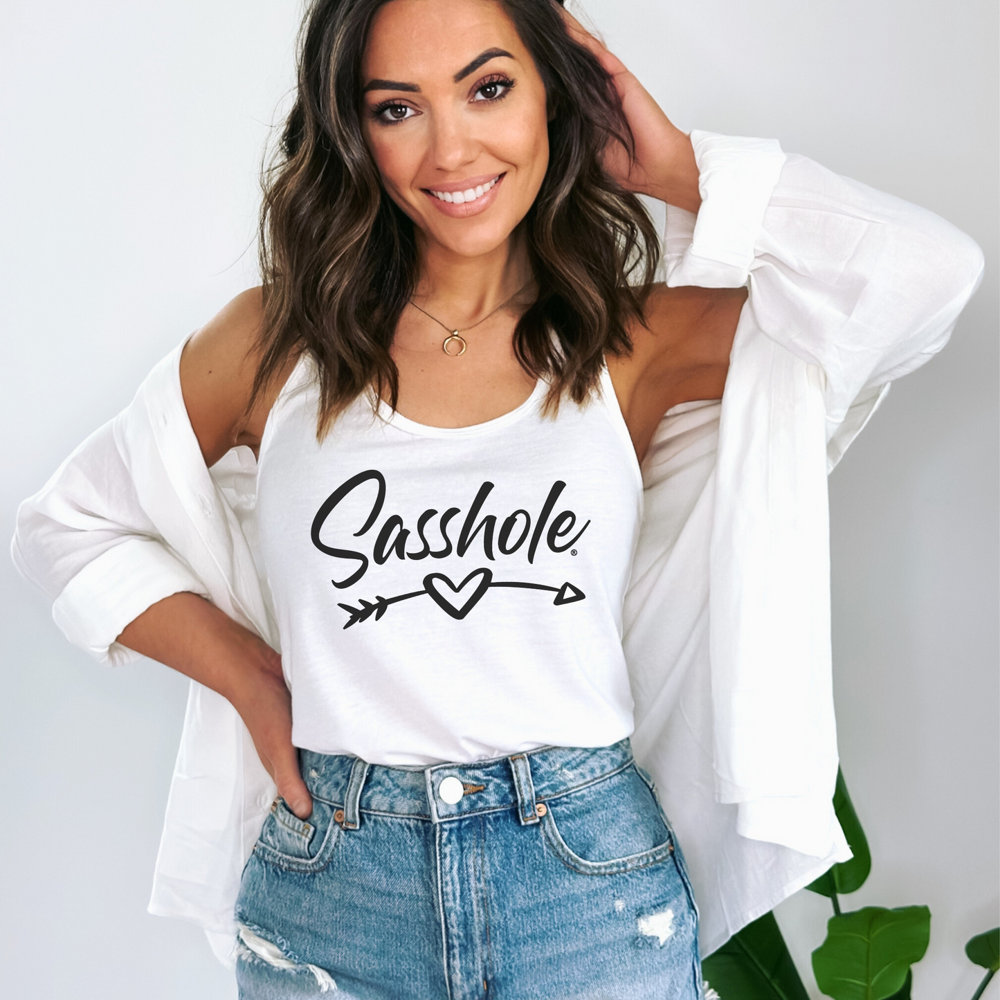 Sasshole® Arrowed Heart Women's Tank Top - Love with Attitude